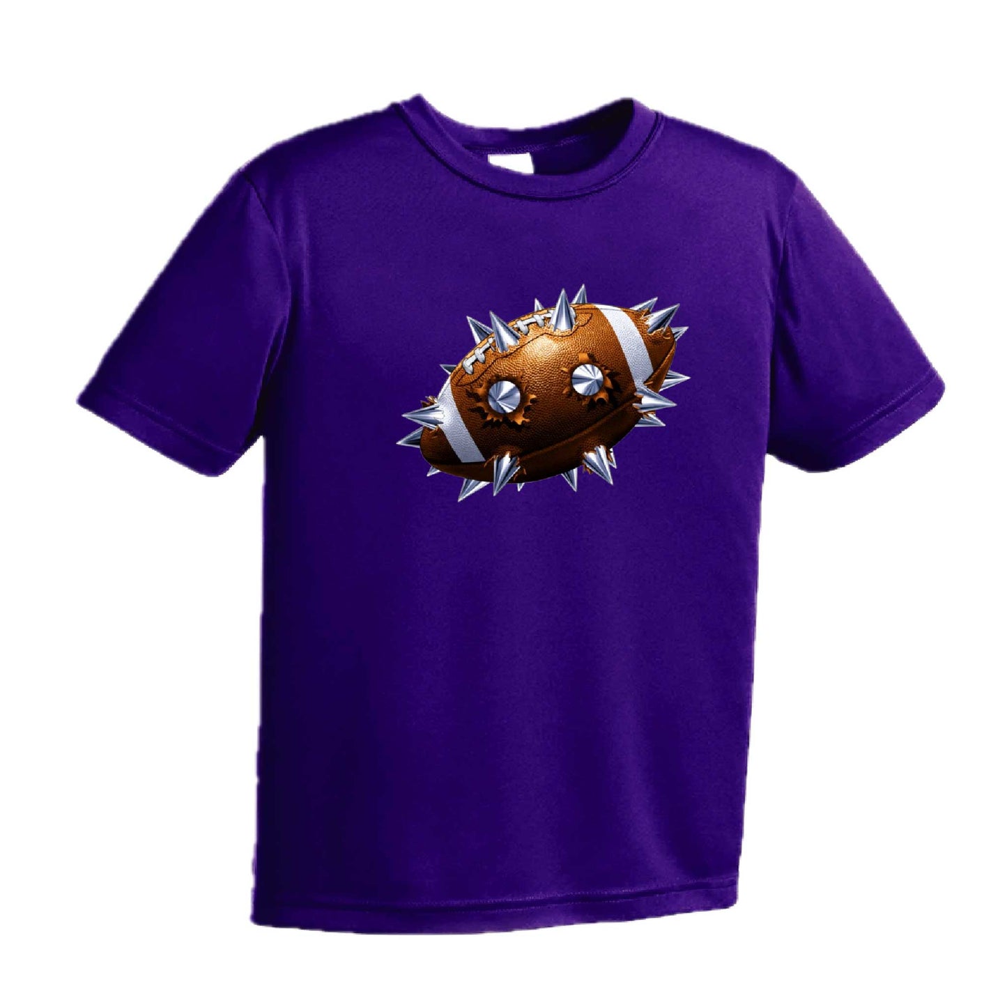 Spiked Football | Youth Short Sleeve Football T-Shirts | 100% Polyester