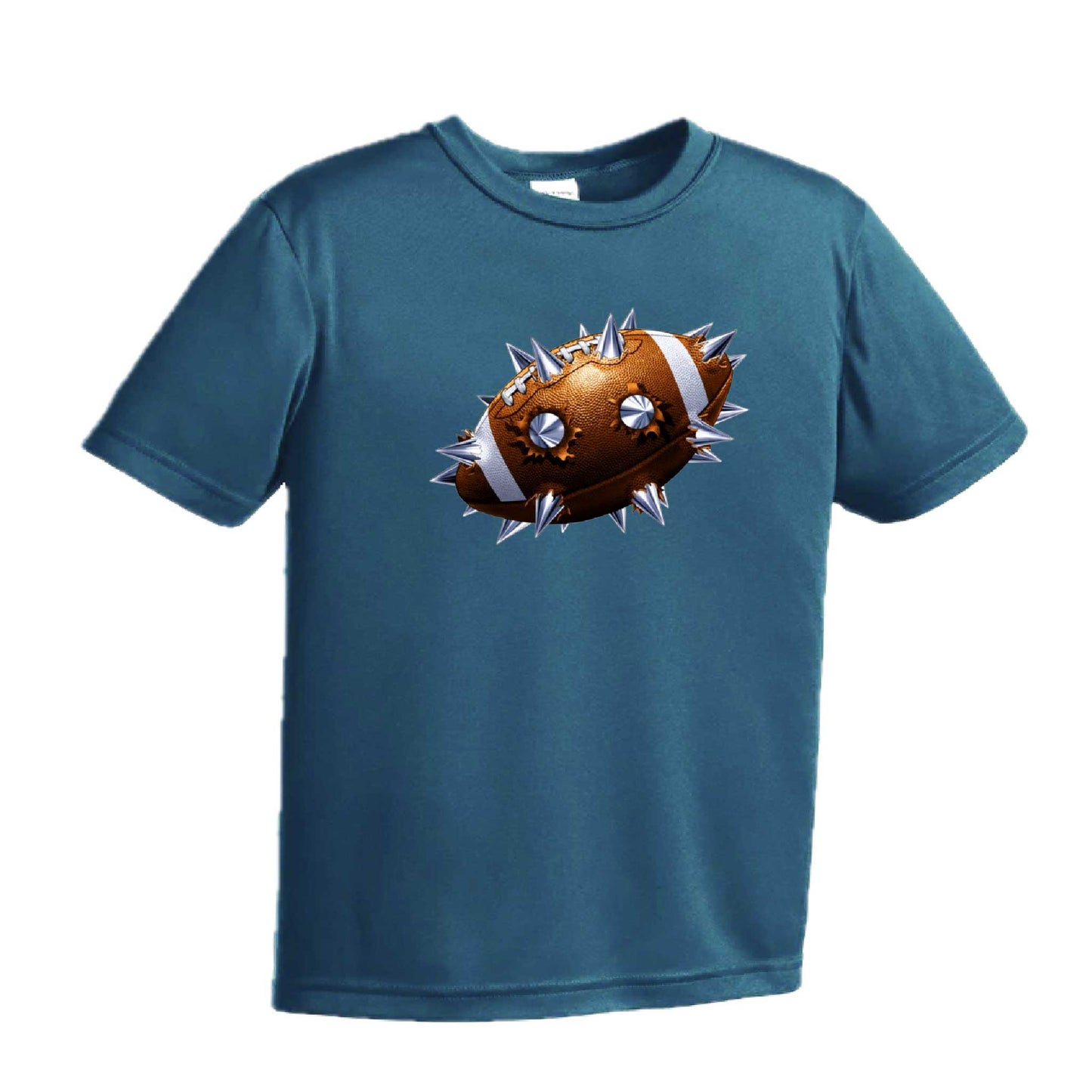 Spiked Football | Youth Short Sleeve Football T-Shirts | 100% Polyester