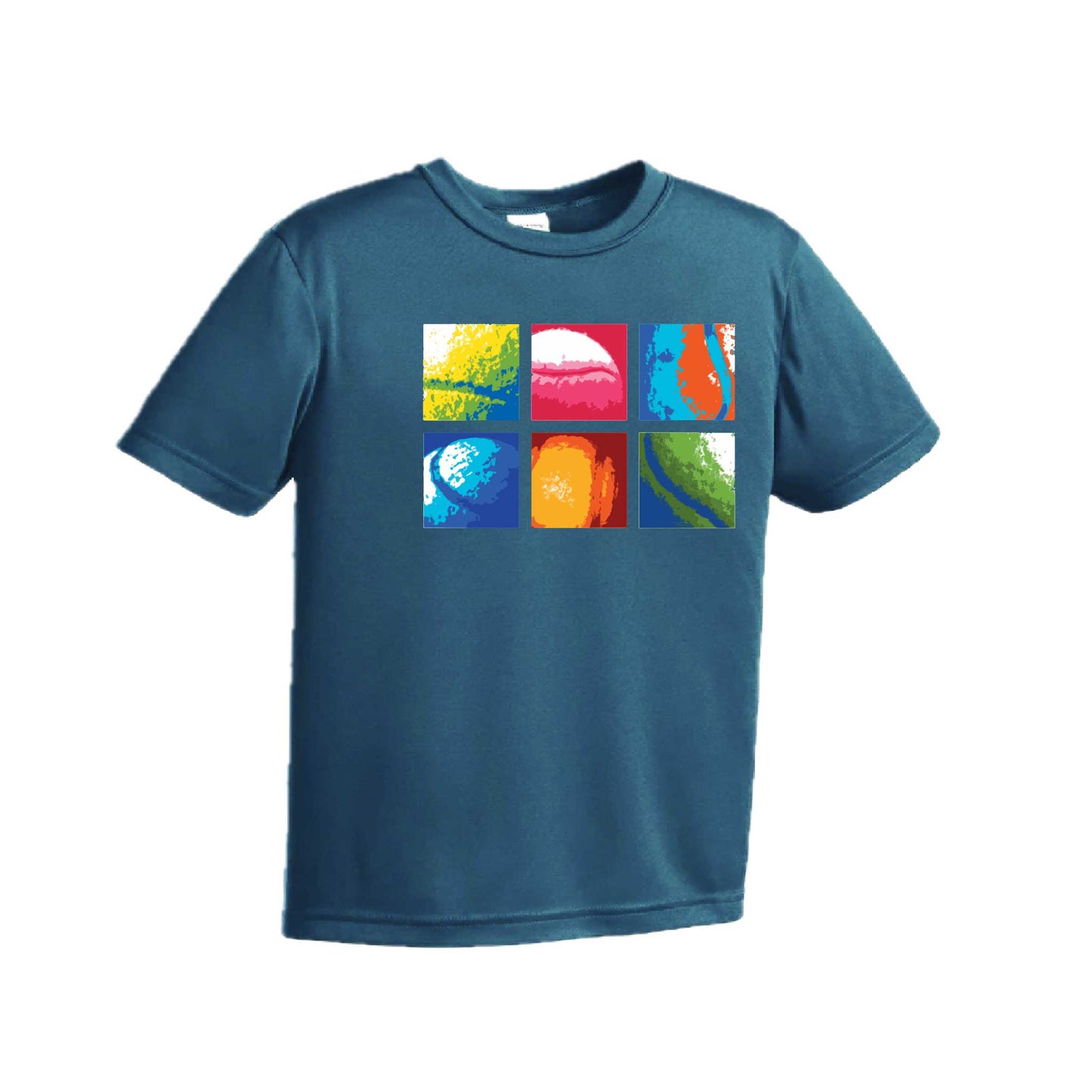 Tennis Stacked | Youth Short Sleeve Tennis Performance T-Shirts | 100% Polyester