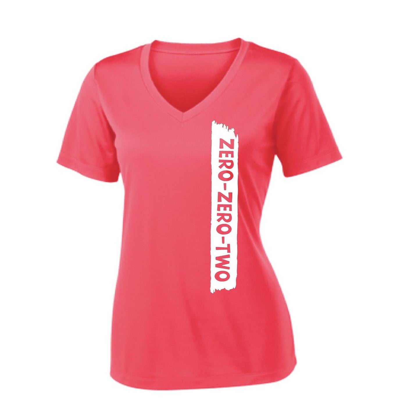 Zero Zero Two With Pickleballs (Customizable) | Women's Short Sleeve V-Neck Performance T-Shirt | 100% Polyester