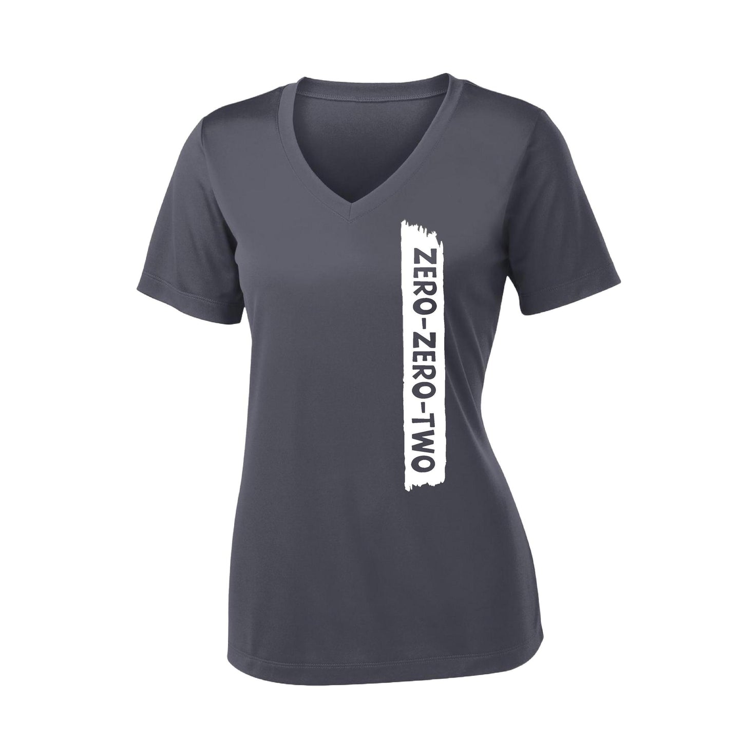 Zero Zero Two With Pickleballs (Customizable) | Women's Short Sleeve V-Neck Performance T-Shirt | 100% Polyester