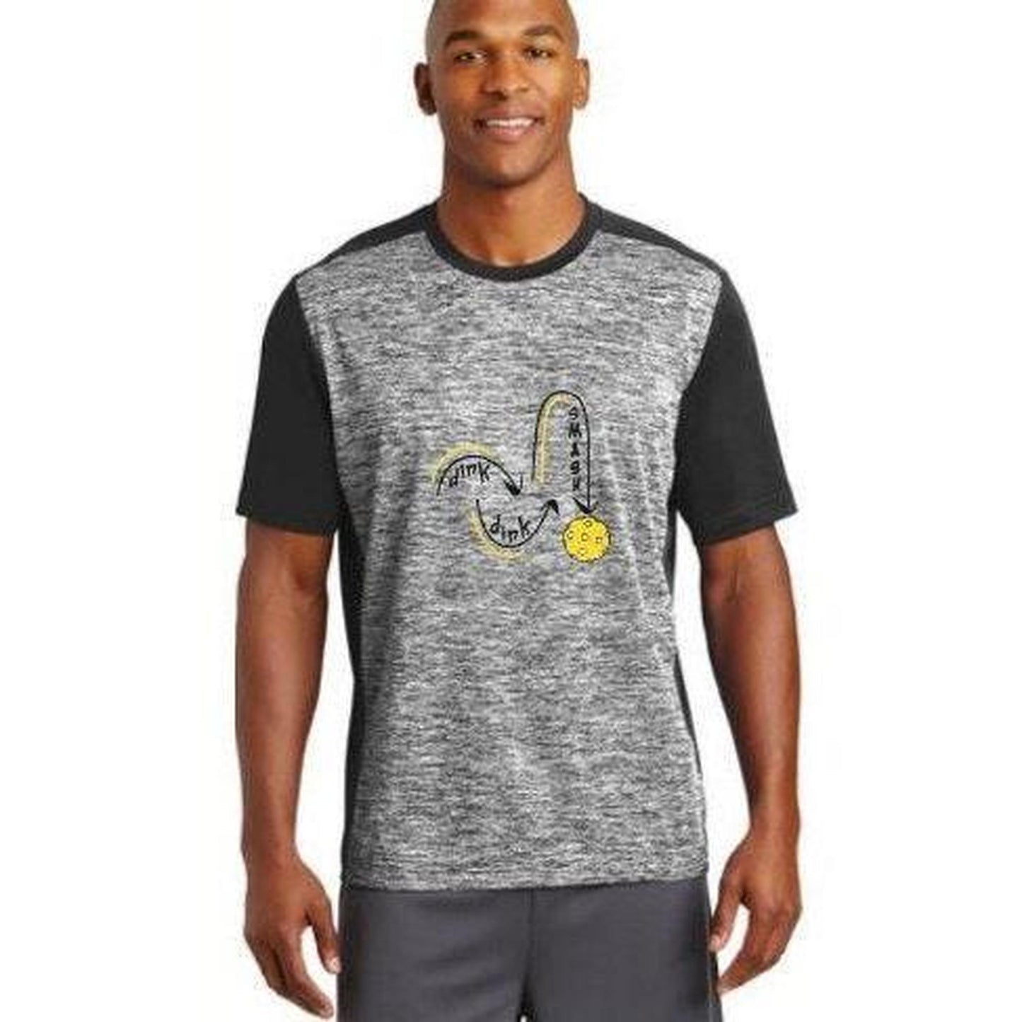Dink Dink Smash | Clearance Men’s Short Sleeve Pickleball Performance T-Shirt | 100% Polyester