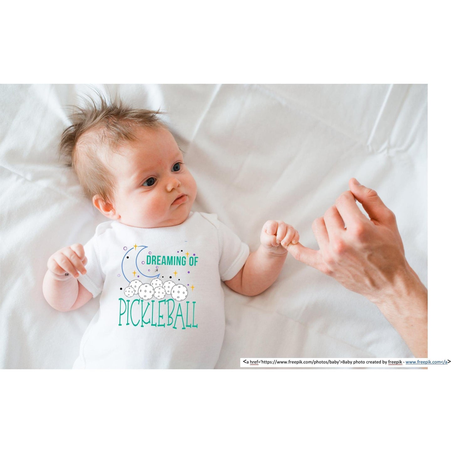 Dreaming Of Pickleball | Clearance Infant Short Sleeve Onesie | 100% Cotton