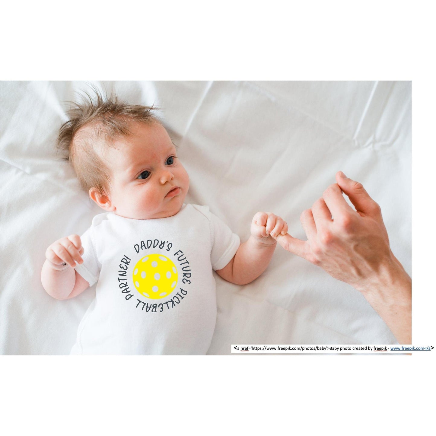 Future Mommy Or Daddy Pickleball Partner | Infant Short Sleeve Onesie | 100% Cotton
