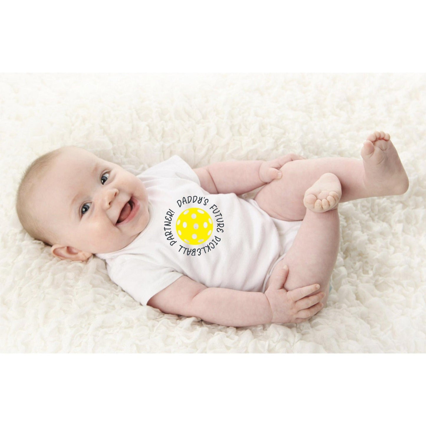 Future Mommy Or Daddy Pickleball Partner | Infant Short Sleeve Onesie | 100% Cotton