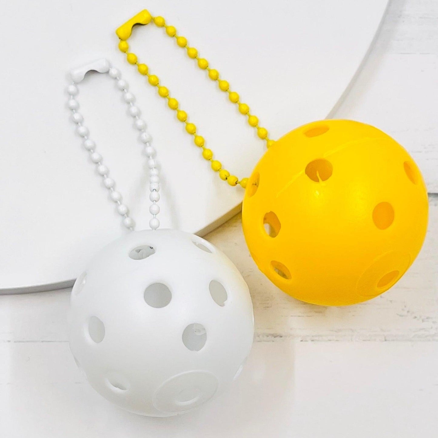 Mini Pickleball Bag Tags (Matching Chains) | Fun Pickleball Gifts
