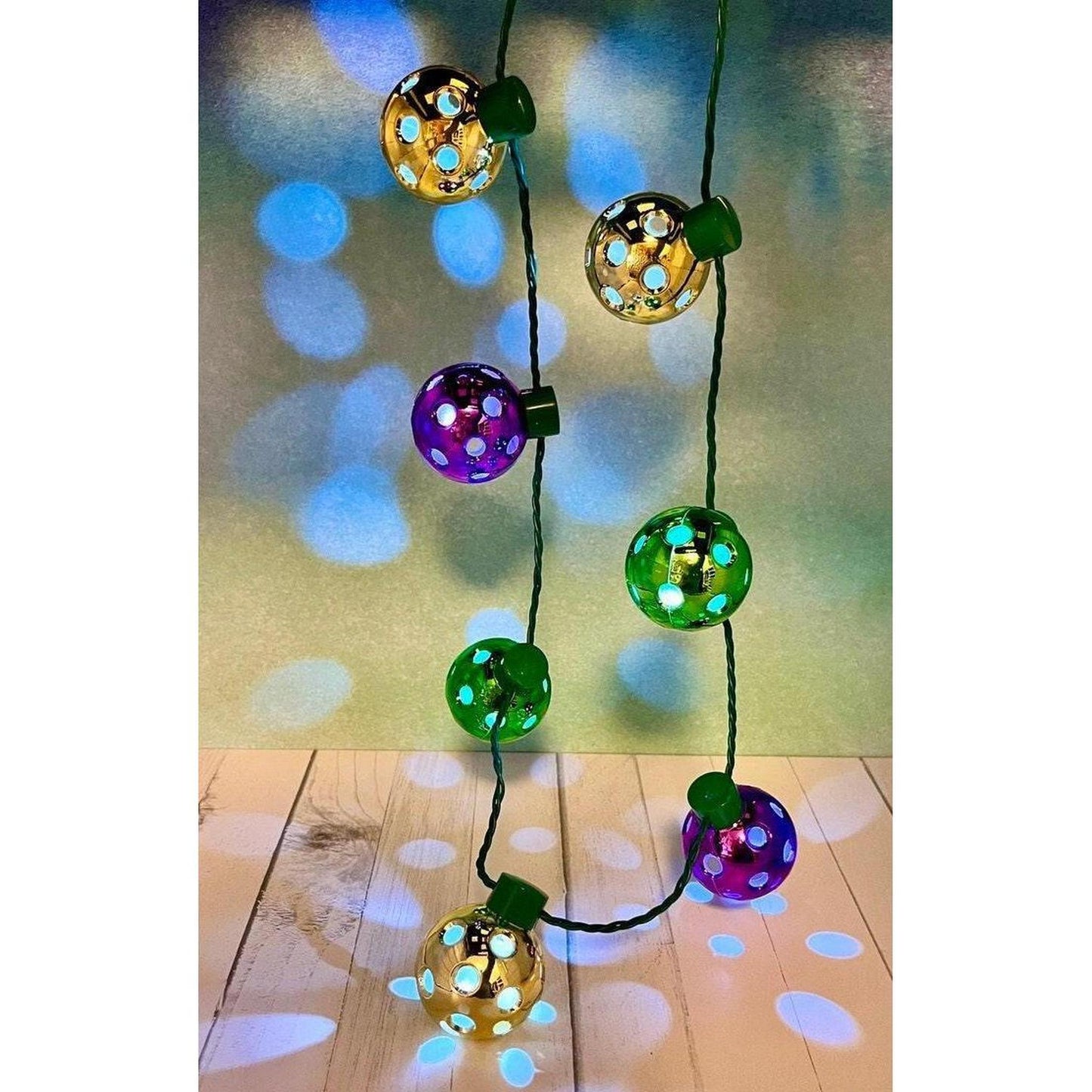 Mini Pickleballs Mardi Gras Flashing Necklace | Fun Pickleball Gifts