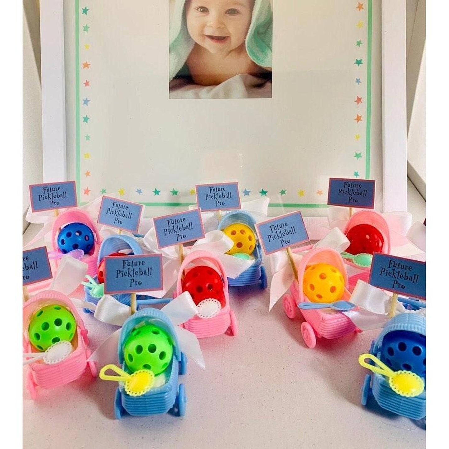 Pickleball Carriage Baby Shower Favors (Set Of 6) | Fun Pickleball Gifts