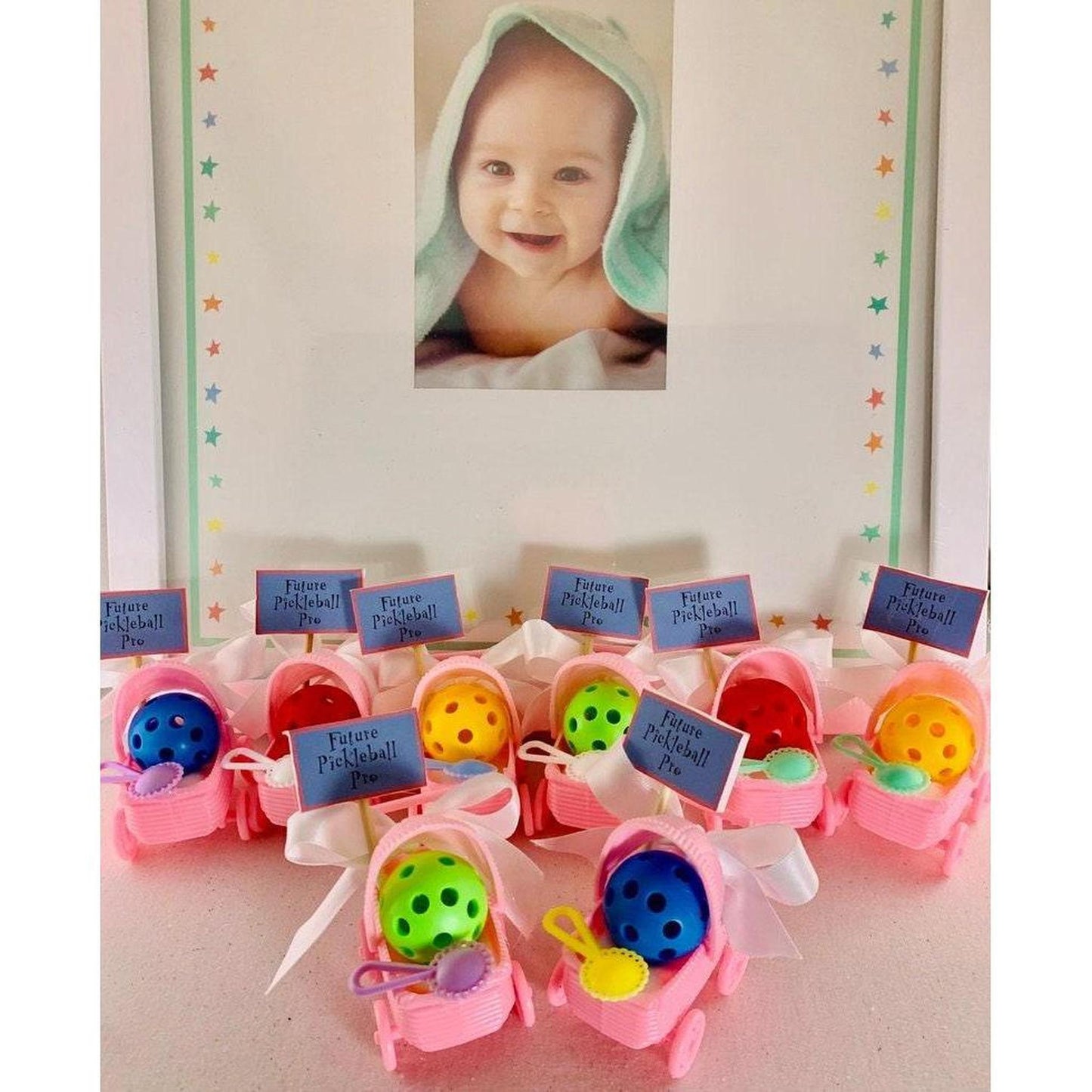 Pickleball Carriage Baby Shower Favors (Set Of 6) | Fun Pickleball Gifts