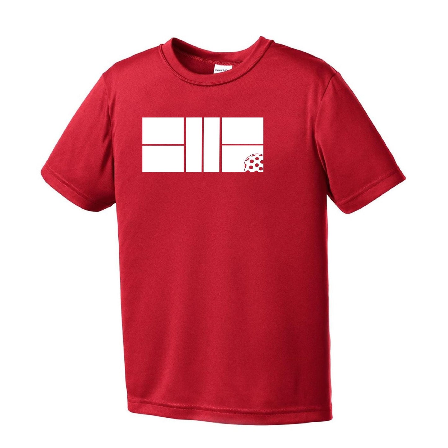 Pickleball Court (Clearance) | Youth Short Sleeve Pickleball Performance T-Shirts | 100% Polyester