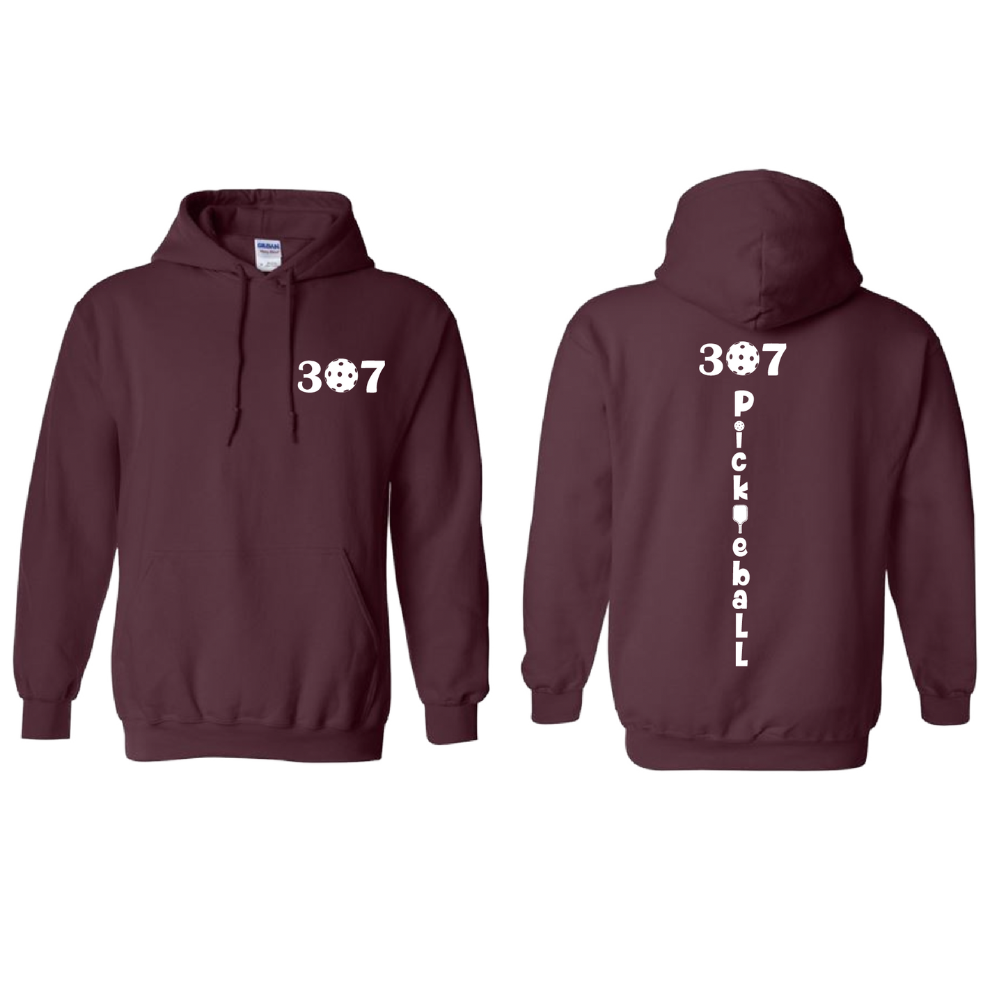 Design: 307 Wyoming Pickleball Club Unisex Hooded Sweatshirt: Moisture-wicking, double-lined hood, front pouch pocket. This unisex hooded sweatshirt is ultra comfortable and soft. Stay warm on the Pickleball courts while being that hit with this one of kind design.