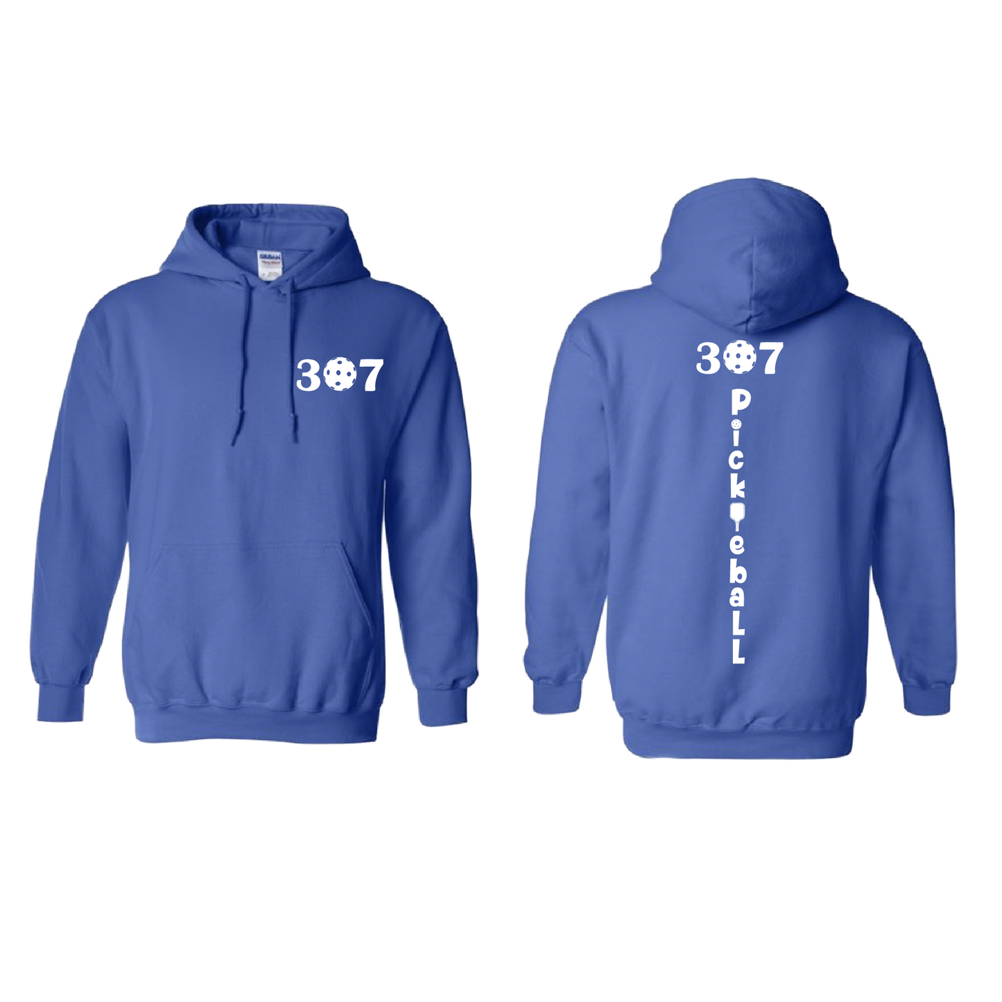 Design: 307 Wyoming Pickleball Club Unisex Hooded Sweatshirt: Moisture-wicking, double-lined hood, front pouch pocket. This unisex hooded sweatshirt is ultra comfortable and soft. Stay warm on the Pickleball courts while being that hit with this one of kind design.