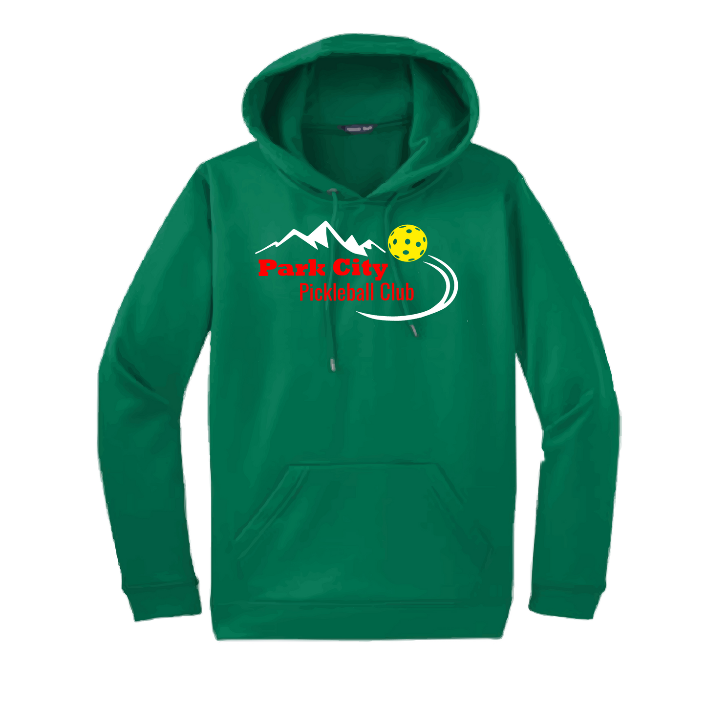 Pickleball Design: Park City Pickleball Club (red words) Unisex Hooded Sweatshirt: Moisture-wicking, double-lined hood, front pouch pocket. This unisex hooded sweatshirt is ultra comfortable and soft. Stay warm on the Pickleball courts while being that hit with this one of kind design.