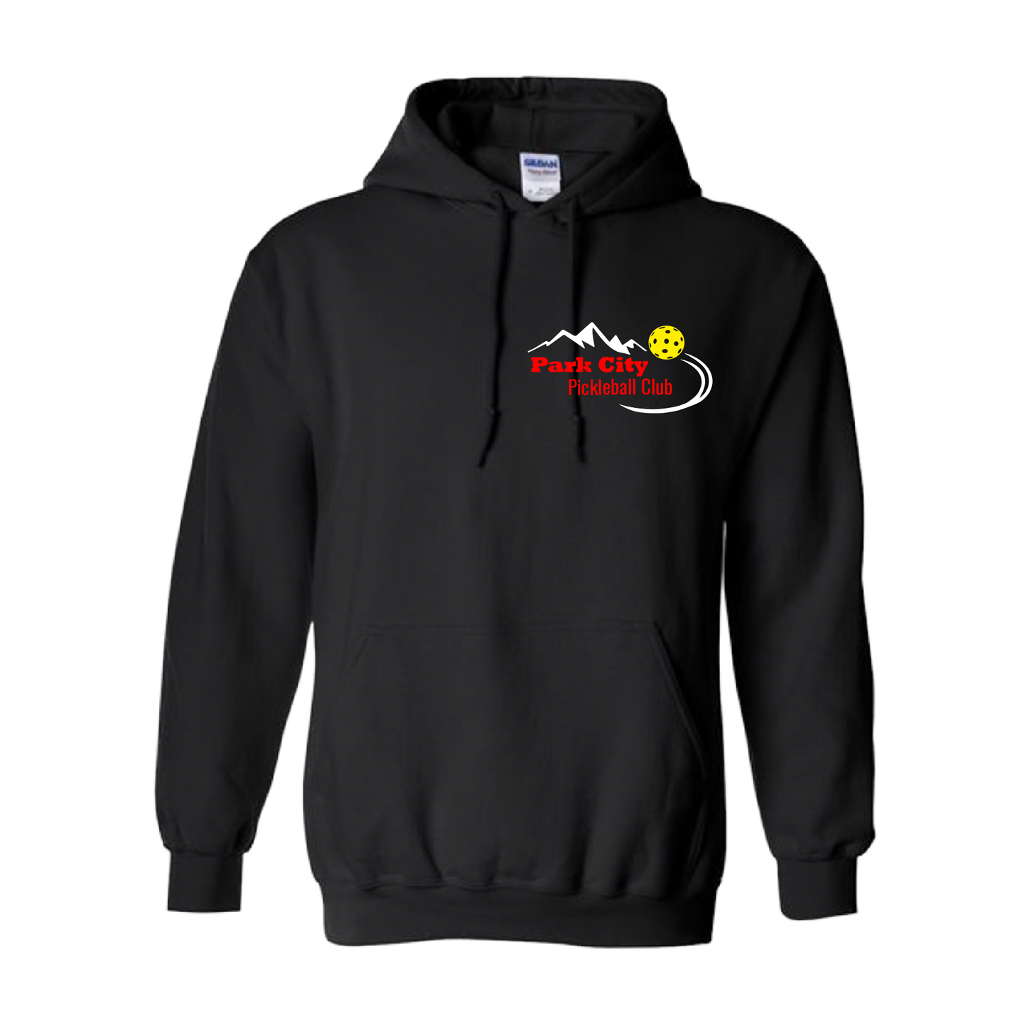 Pickleball Design: Park City Pickleball Club (red words) Unisex Hooded Sweatshirt: Moisture-wicking, double-lined hood, front pouch pocket. This unisex hooded sweatshirt is ultra comfortable and soft. Stay warm on the Pickleball courts while being that hit with this one of kind design.