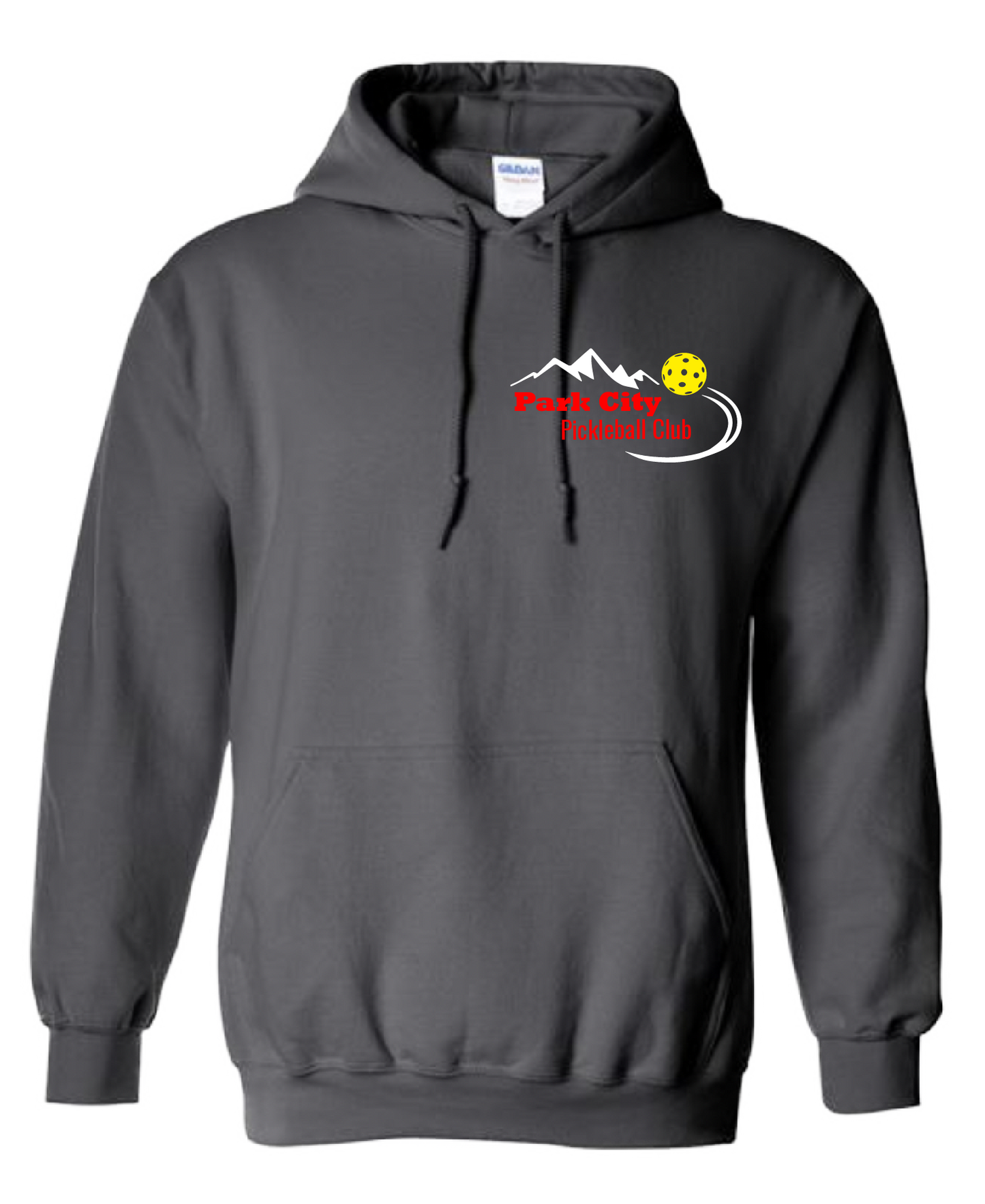 Pickleball Design: Park City Pickleball Club (red words) Unisex Hooded Sweatshirt: Moisture-wicking, double-lined hood, front pouch pocket. This unisex hooded sweatshirt is ultra comfortable and soft. Stay warm on the Pickleball courts while being that hit with this one of kind design.