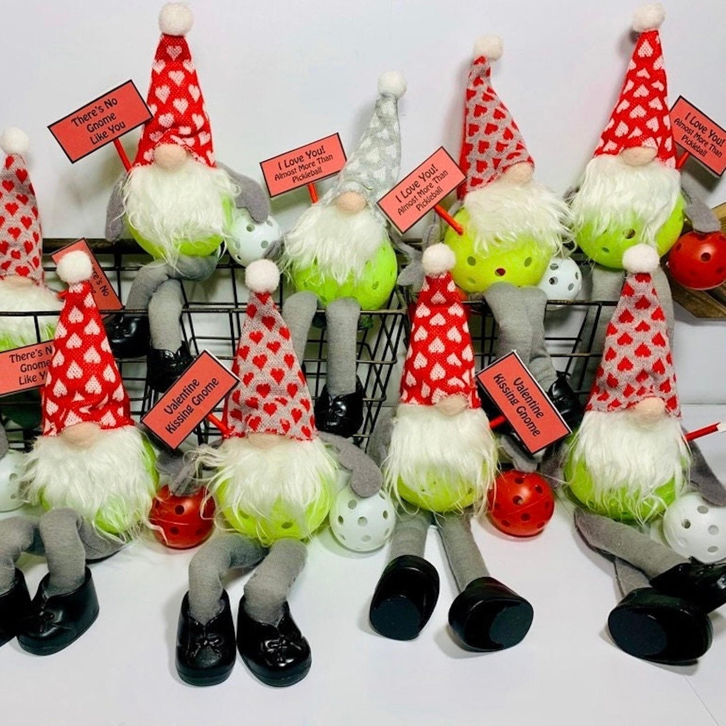 Valentine's Pickleball Gnomes (Customizable) | Pickleball Valentine's Gifts And Decor