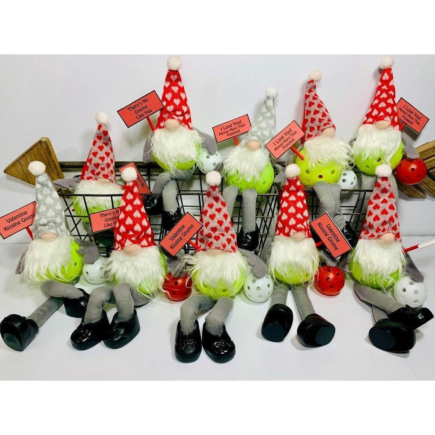 Valentine's Pickleball Gnomes (Customizable) | Pickleball Valentine's Gifts And Decor