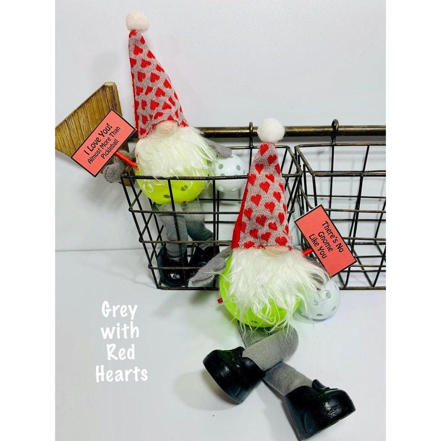 Valentine's Pickleball Gnomes (Customizable) | Pickleball Valentine's Gifts And Decor