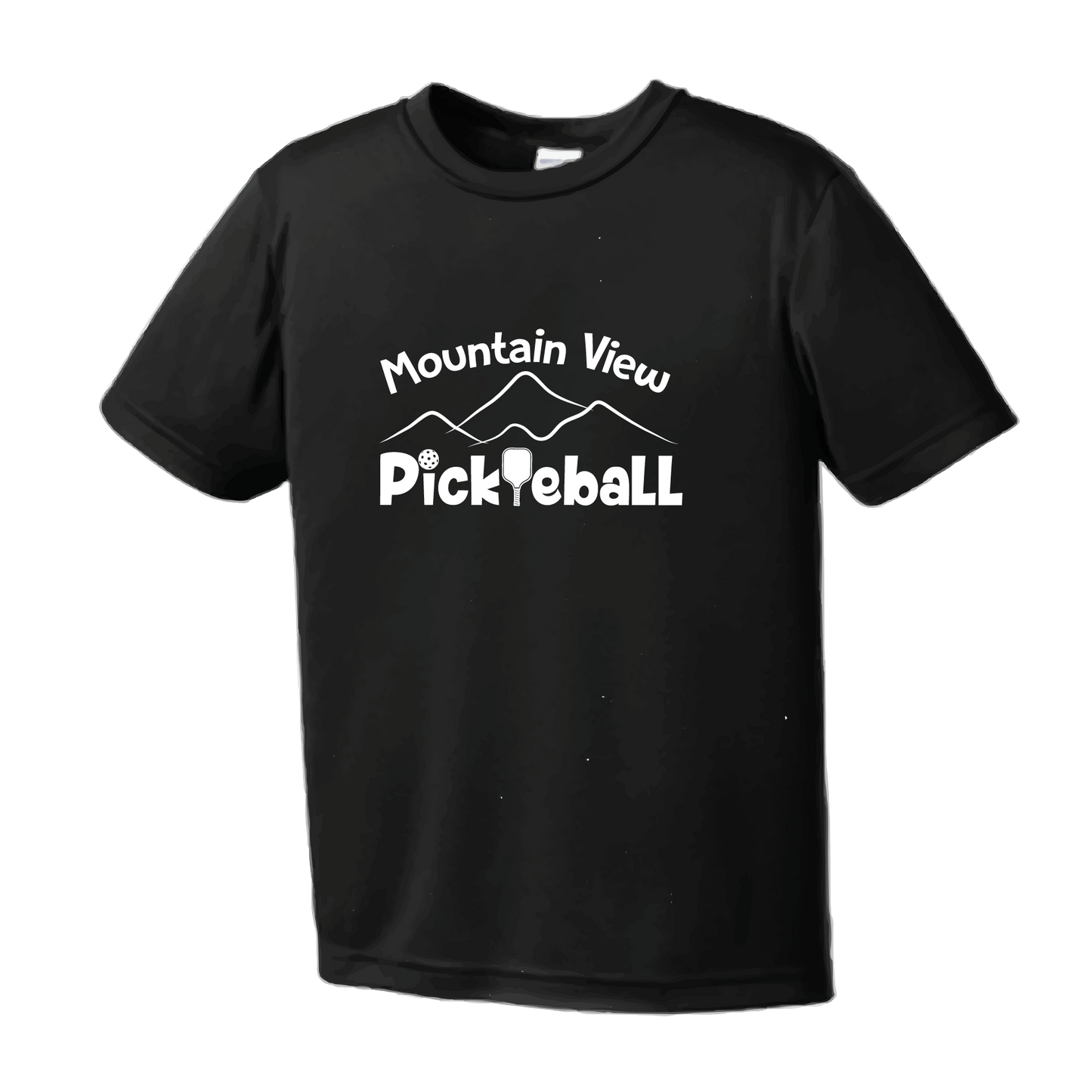 Pickleball Design: Mountain View Pickleball Club Youth Styles: Short Sleeve Shirt are lightweight, roomy and highly breathable. These moisture-wicking shirts are designed for athletic performance. They feature PosiCharge technology to lock in color and prevent logos from fading. Removable tag and set-in sleeves for comfort.
