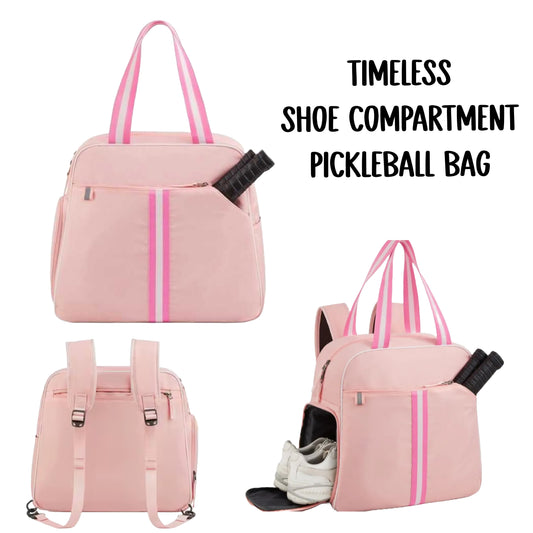 "Timeless" Pink Pickleball Bag (Free Customization) | Pickleball Sports Bag | Medium Size Court Bag