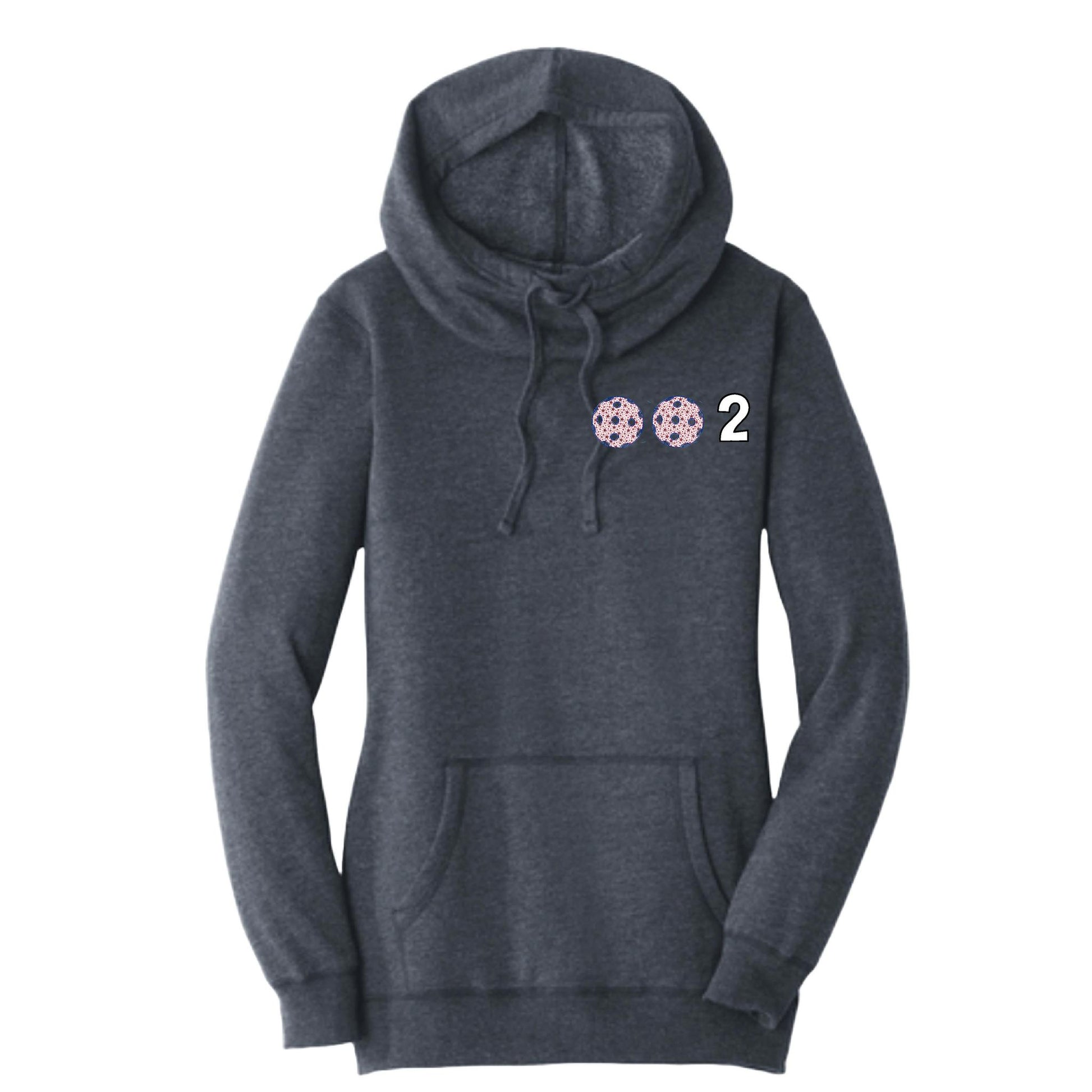 002 (10 Custom Pickleball Colors) | Women’s Cowl-Neck Hoodie Pickleball Sweatshirt | 55% Cotton 45% Poly Fleece