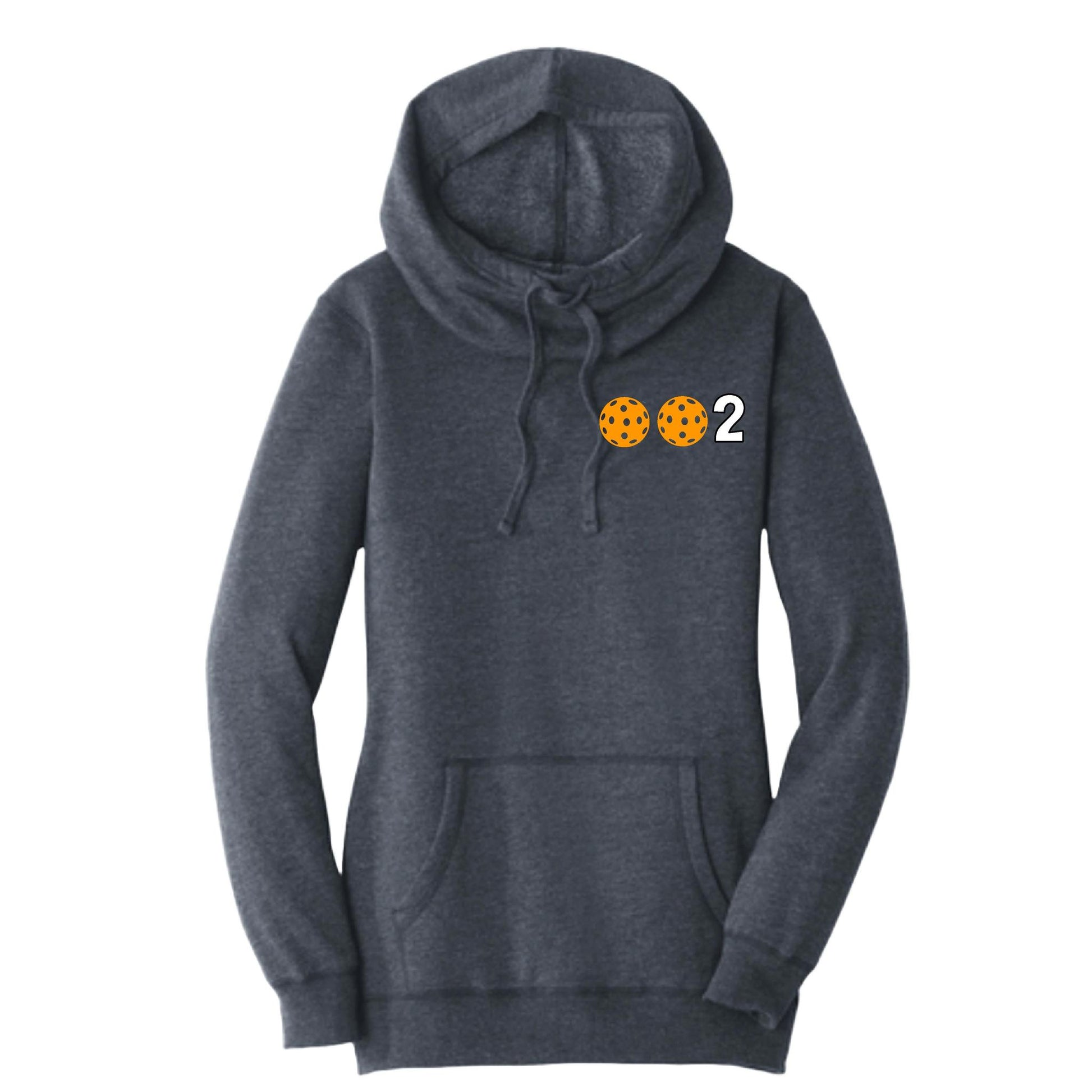 002 (10 Custom Pickleball Colors) | Women’s Cowl-Neck Hoodie Pickleball Sweatshirt | 55% Cotton 45% Poly Fleece