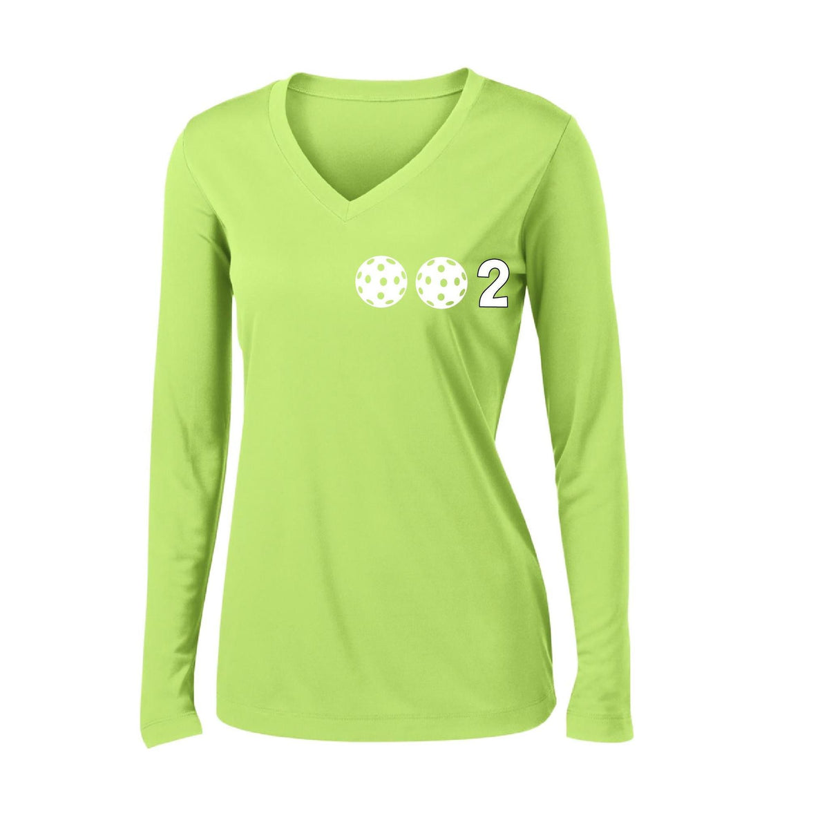 Women’s Pickleball Performance Shirt – Athletic Gift for Players - Customizable Long-Sleeve Vneck