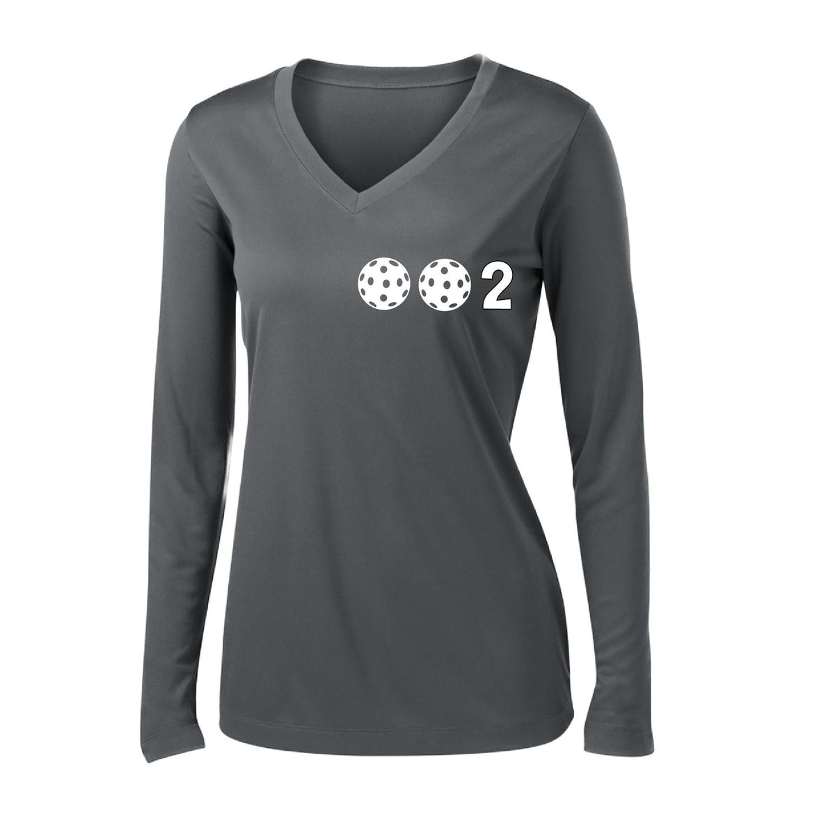 Women’s Pickleball Performance Shirt – Athletic Gift for Players - Customizable Long-Sleeve Vneck