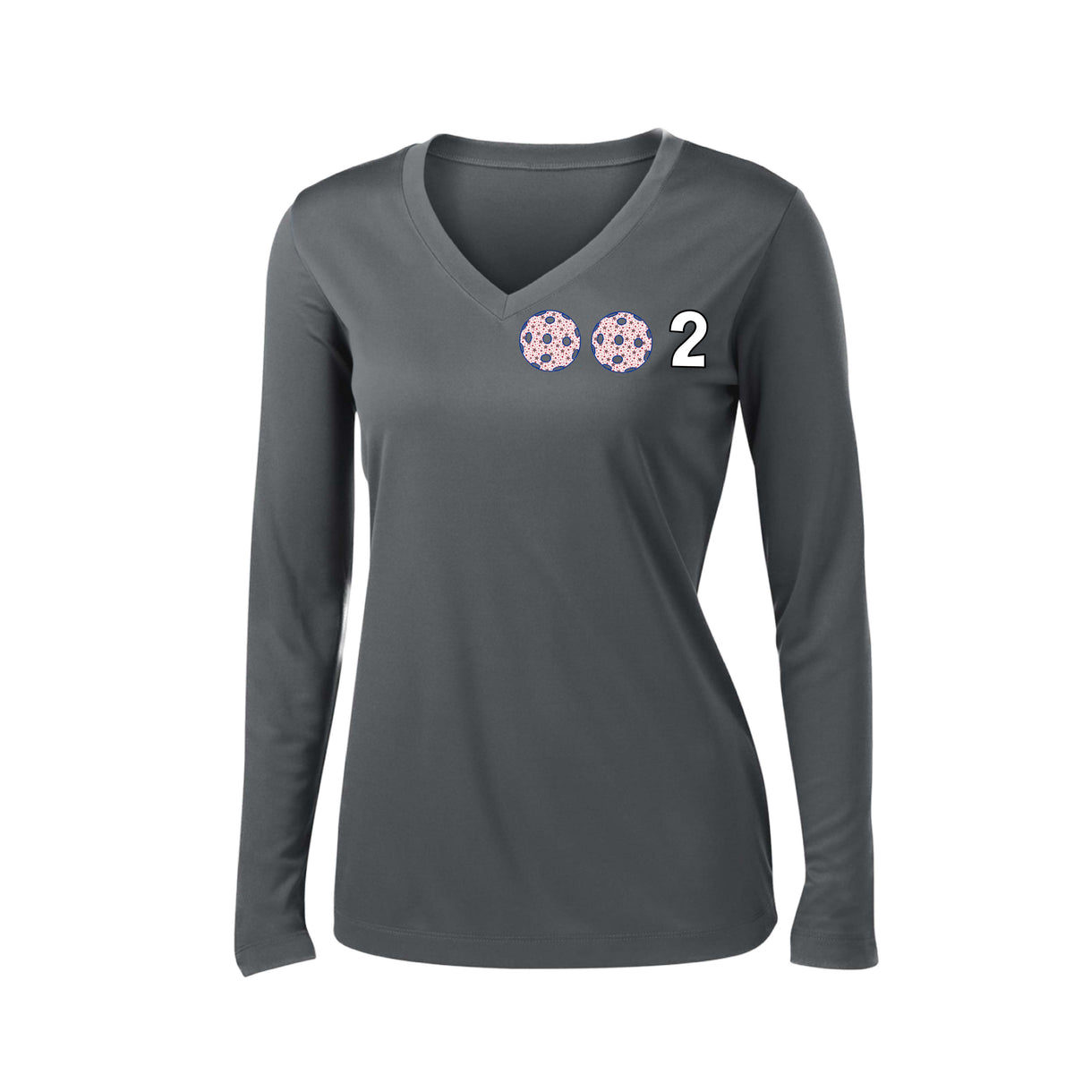Women’s Pickleball Performance Shirt – Athletic Gift for Players - Customizable Long-Sleeve Vneck