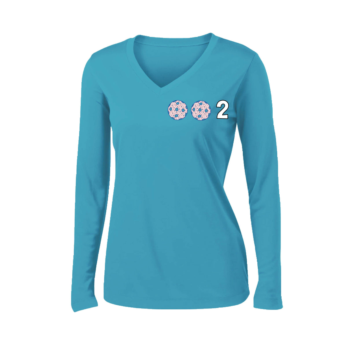 Women’s Pickleball Performance Shirt – Athletic Gift for Players - Customizable Long-Sleeve Vneck