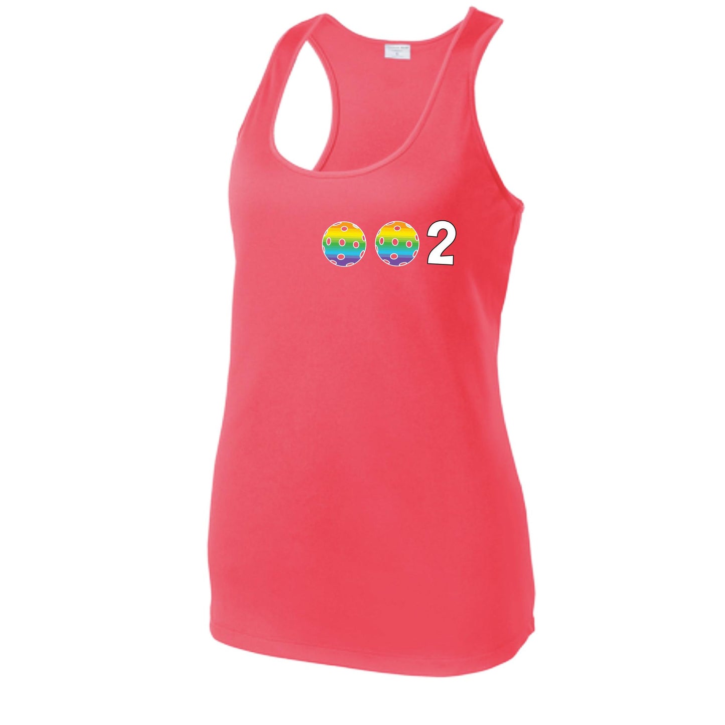 Women’s Pickleball Racerback Tank Top – Athletic Court Shirt 10 Custom Pickleball Colors) 100% Polyester