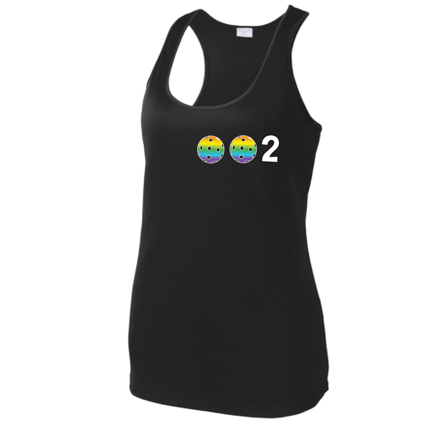 Women’s Pickleball Racerback Tank Top – Athletic Court Shirt 10 Custom Pickleball Colors) 100% Polyester