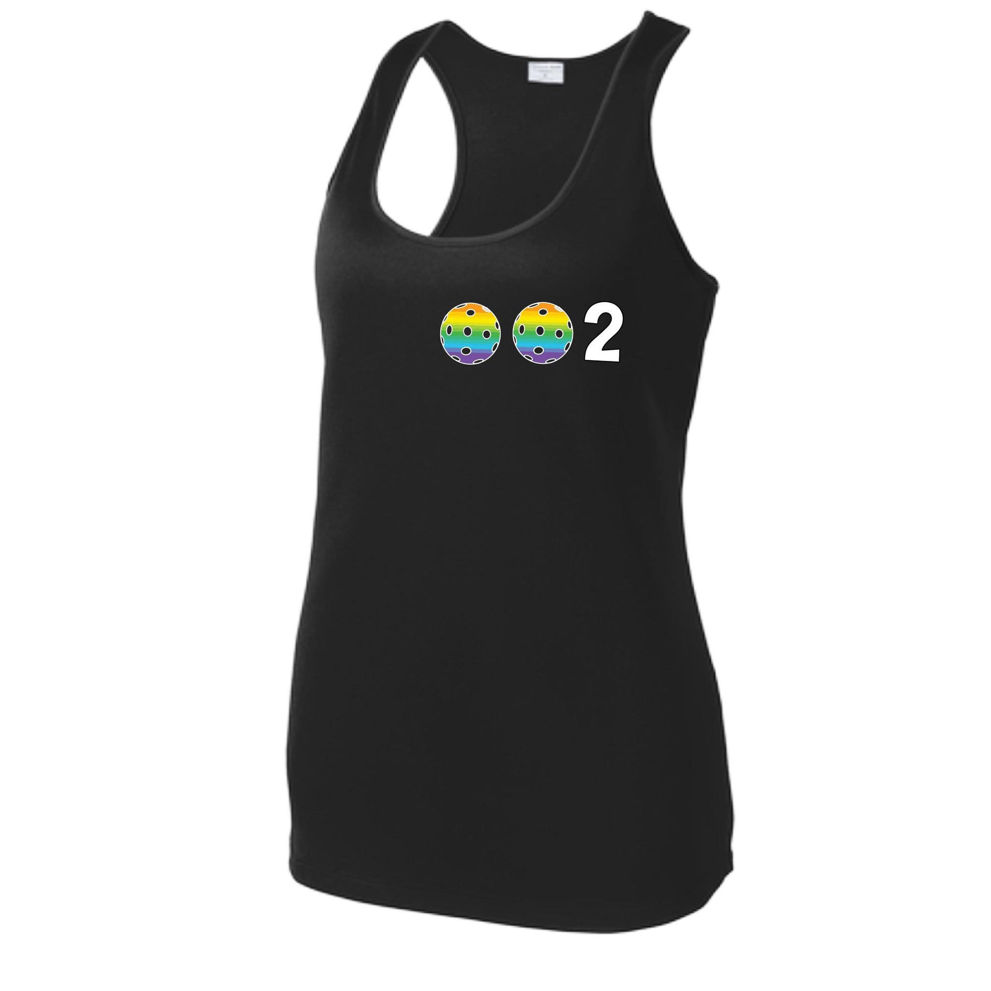 Women’s Pickleball Racerback Tank Top – Athletic Court Shirt 10 Custom Pickleball Colors) 100% Polyester