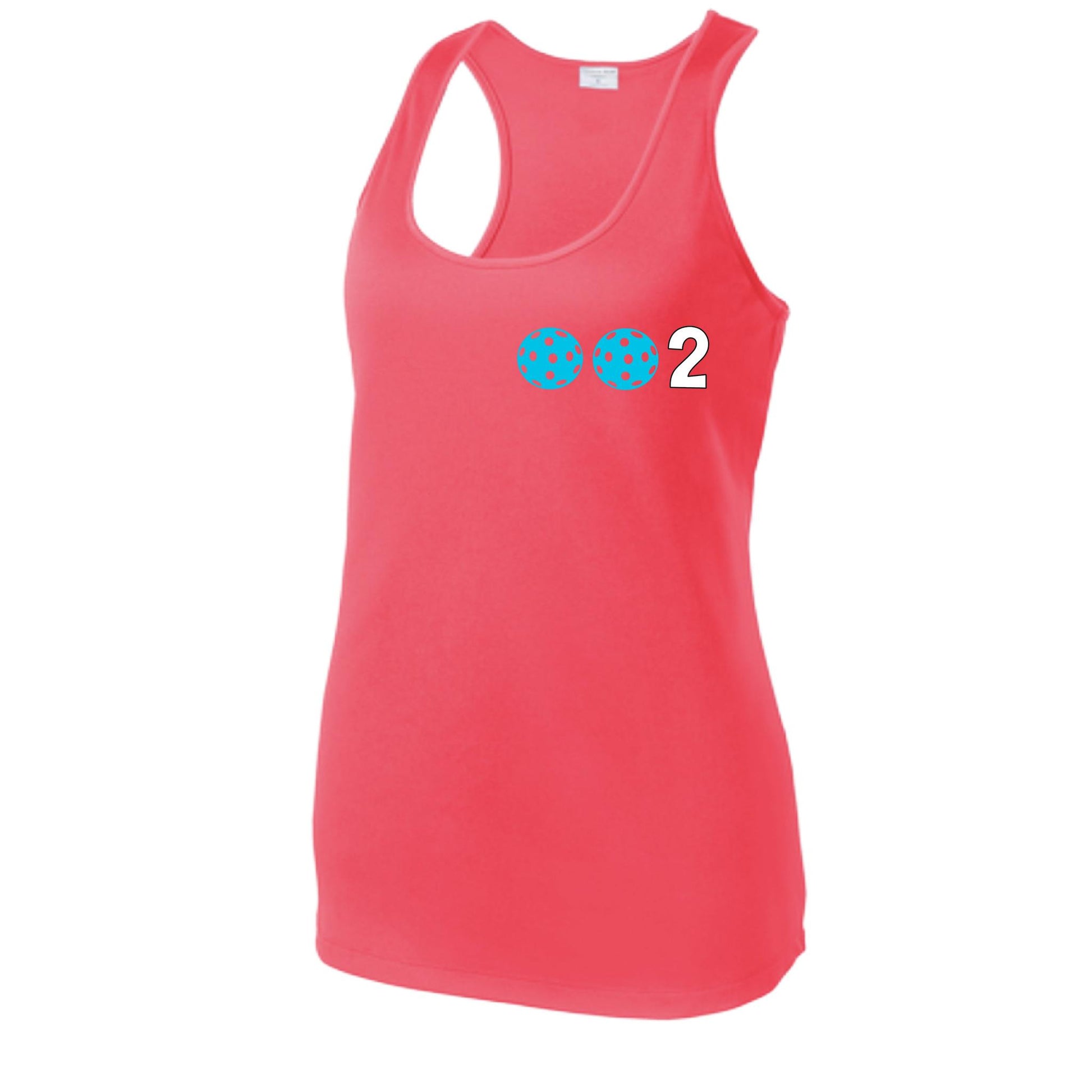 Women’s Pickleball Racerback Tank Top – Athletic Court Shirt 10 Custom Pickleball Colors) 100% Polyester