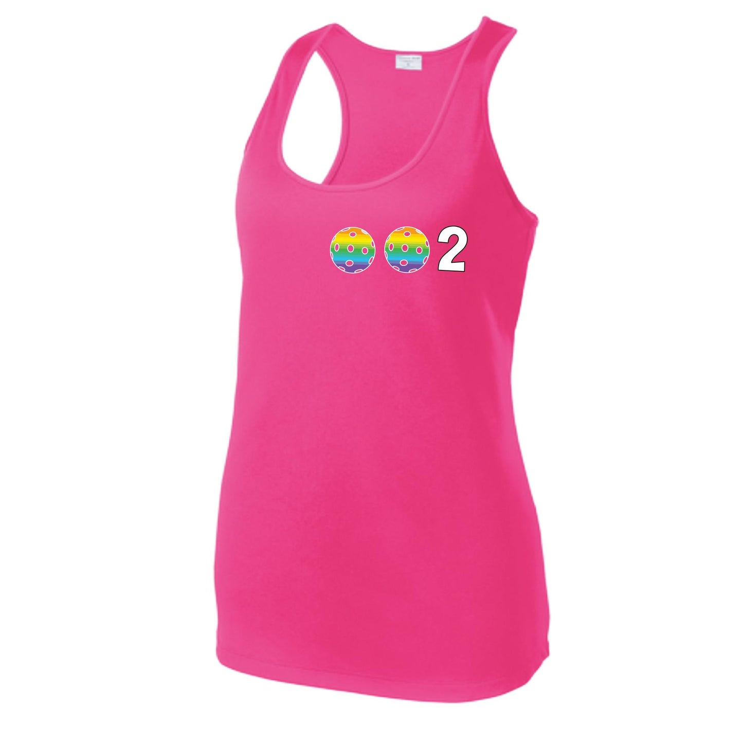 Women’s Pickleball Racerback Tank Top – Athletic Court Shirt 10 Custom Pickleball Colors) 100% Polyester