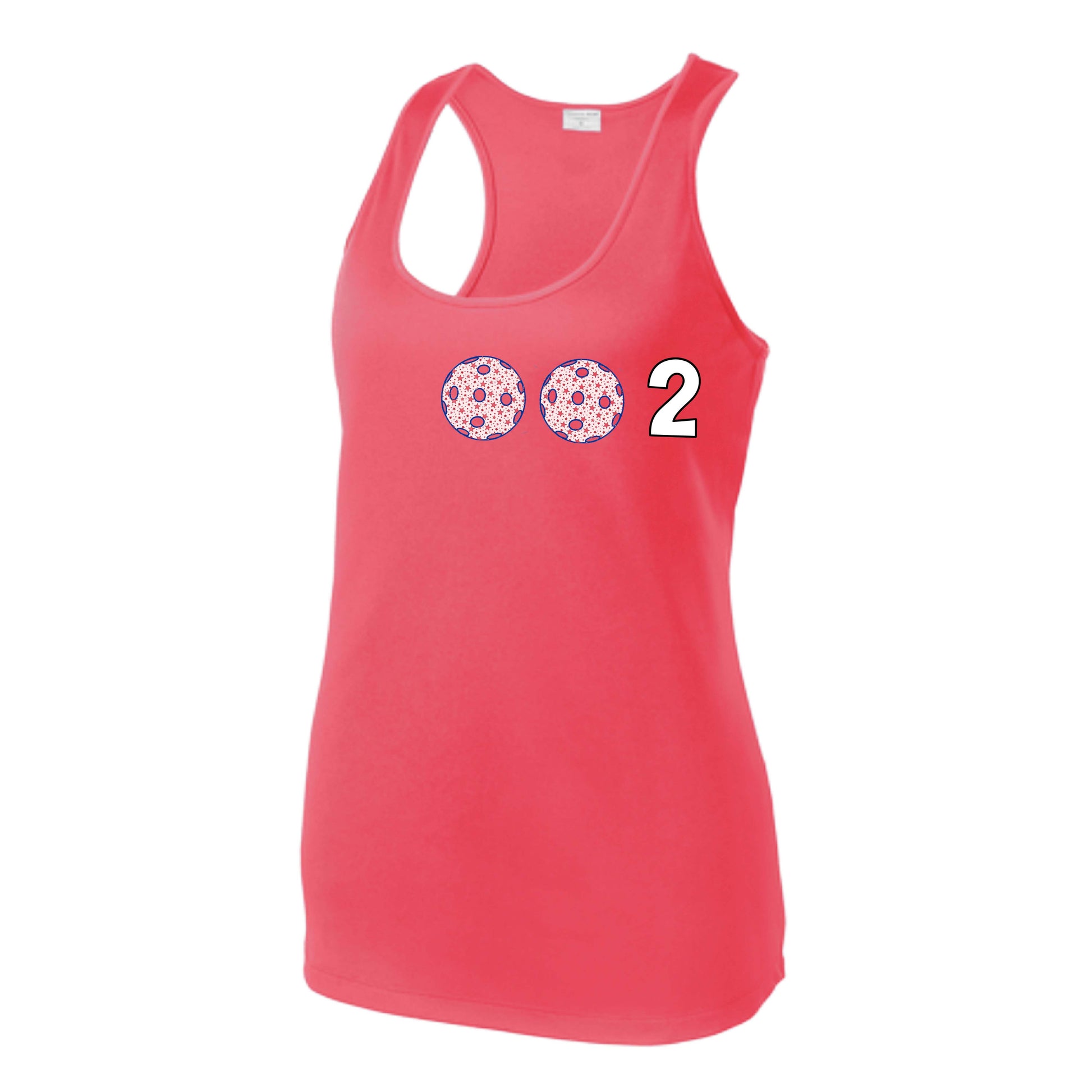 Women’s Pickleball Racerback Tank Top – Athletic Court Shirt 10 Custom Pickleball Colors) 100% Polyester