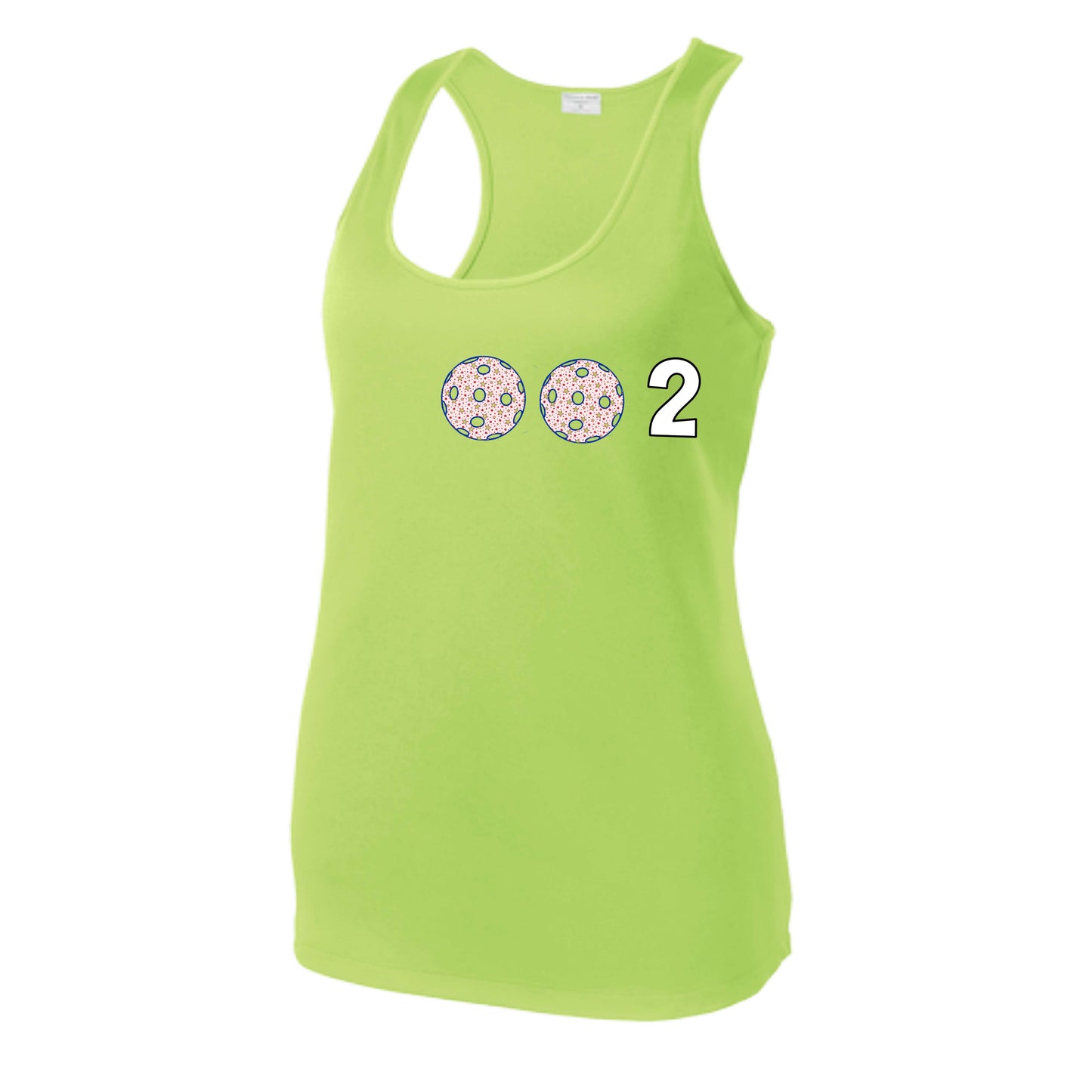 Women’s Pickleball Racerback Tank Top – Athletic Court Shirt 10 Custom Pickleball Colors) 100% Polyester