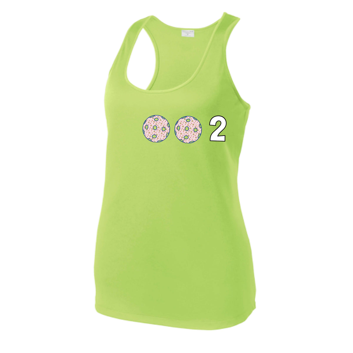 Women’s Pickleball Racerback Tank Top – Athletic Court Shirt 10 Custom Pickleball Colors) 100% Polyester