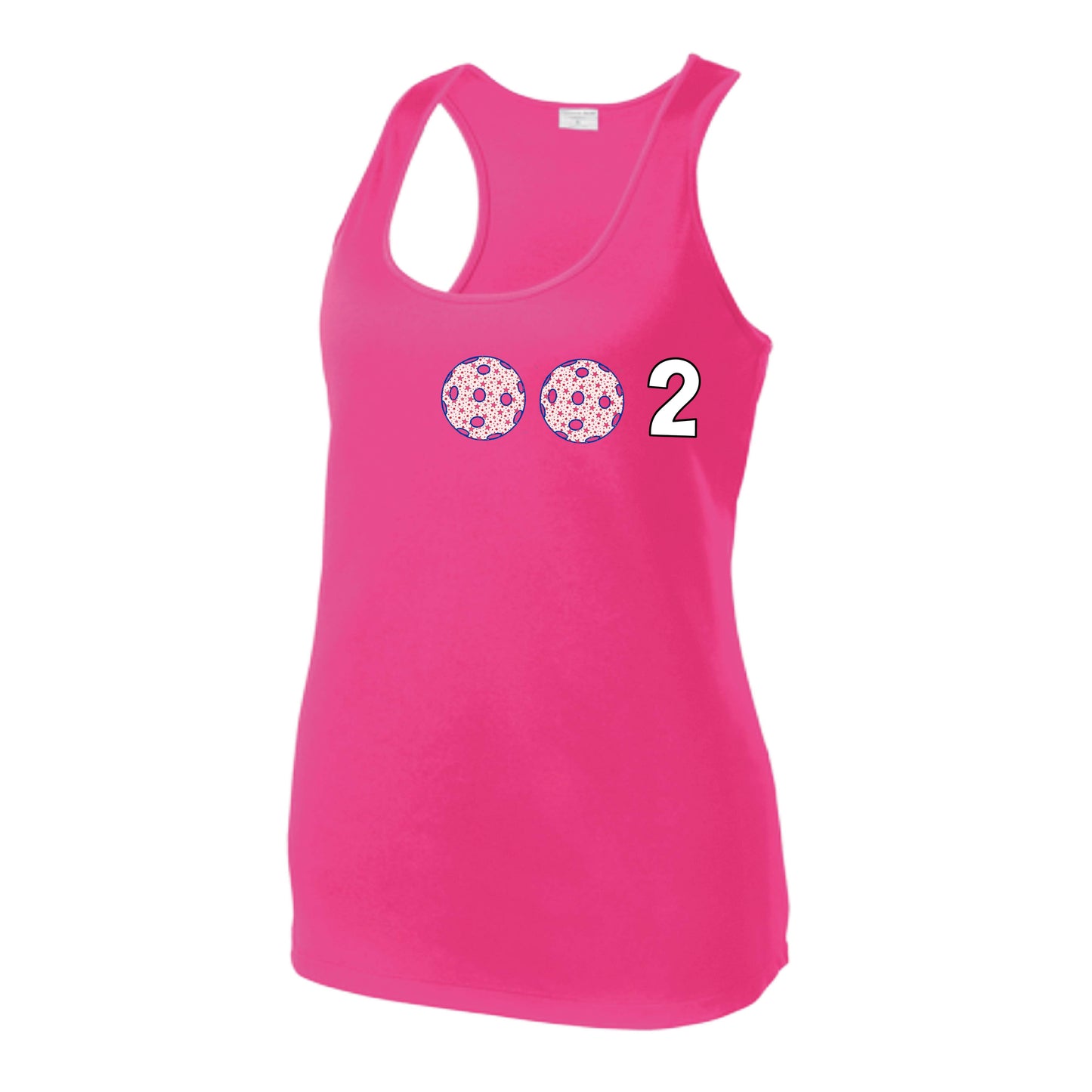 Women’s Pickleball Racerback Tank Top – Athletic Court Shirt 10 Custom Pickleball Colors) 100% Polyester