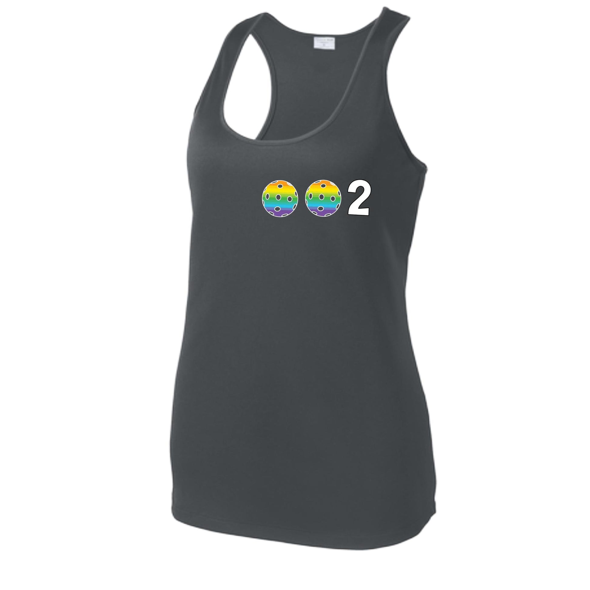 Women’s Pickleball Racerback Tank Top – Athletic Court Shirt 10 Custom Pickleball Colors) 100% Polyester