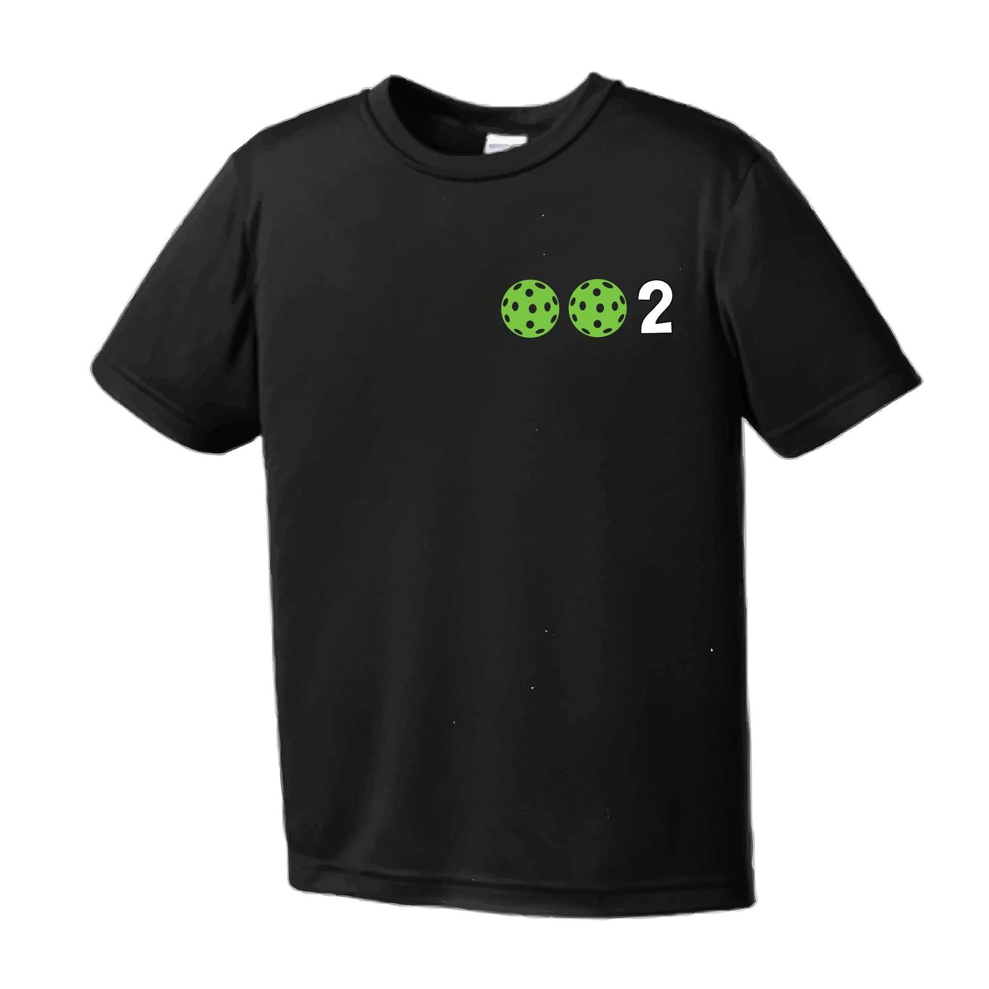 002 Pickleball (Colors Yellow Green White) | Youth Short Sleeve Pickleball Performance T-Shirts | 100% Polyester
