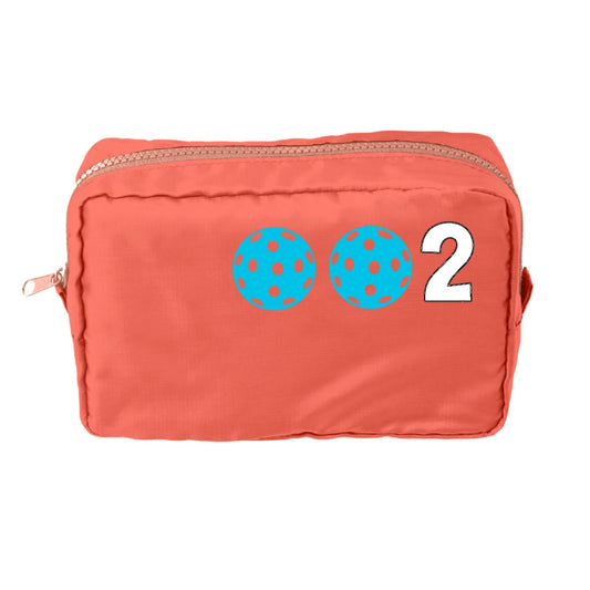 002 Pickleball (Customizable) | Pickleball Dimensional Cosmetic Pouch Bag | Small Size Court Dimensional Bag