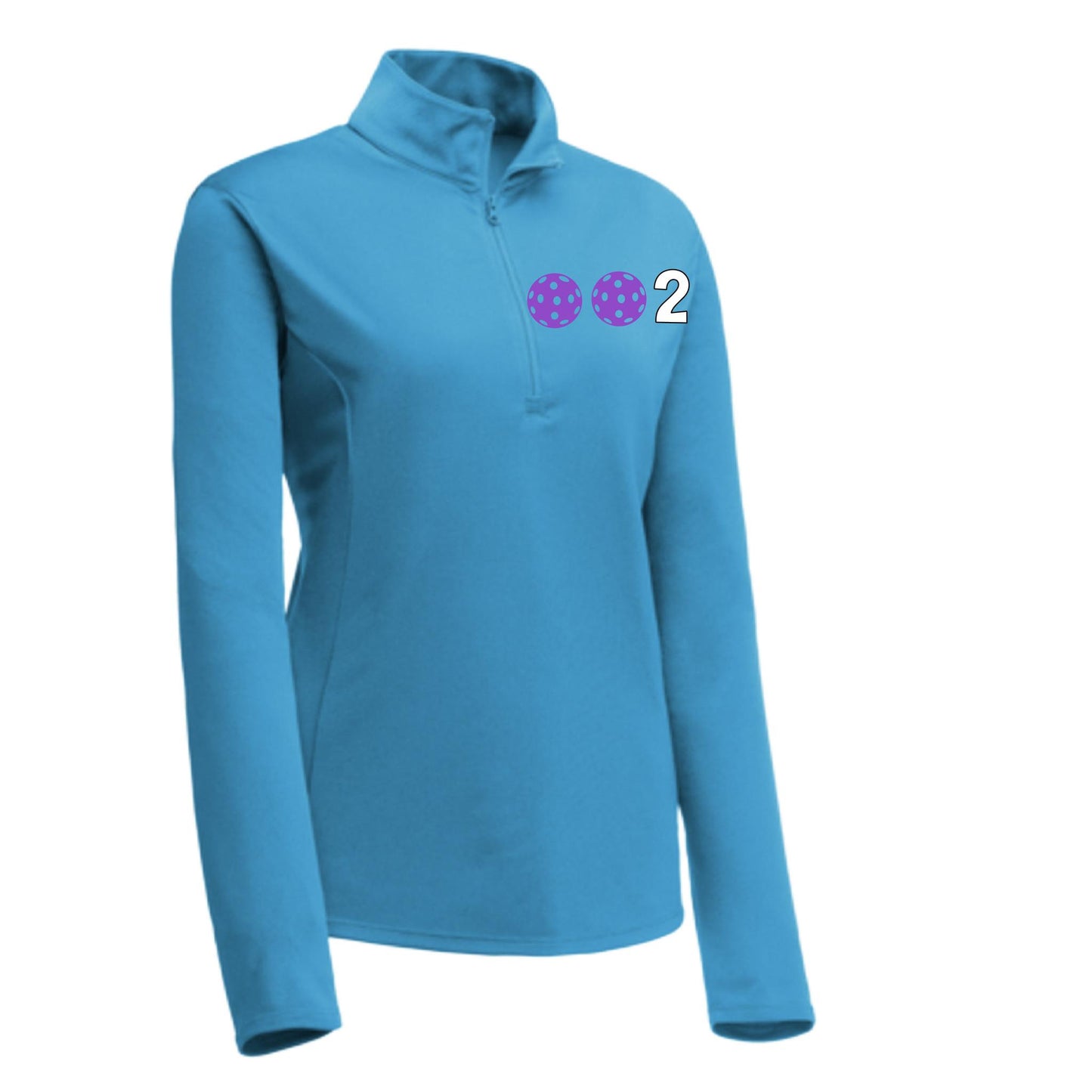 002 (Customizable 10 Pickleball Colors) | Women's 1/4 Zip Pullover Athletic Performance Shirt | 100% Polyester
