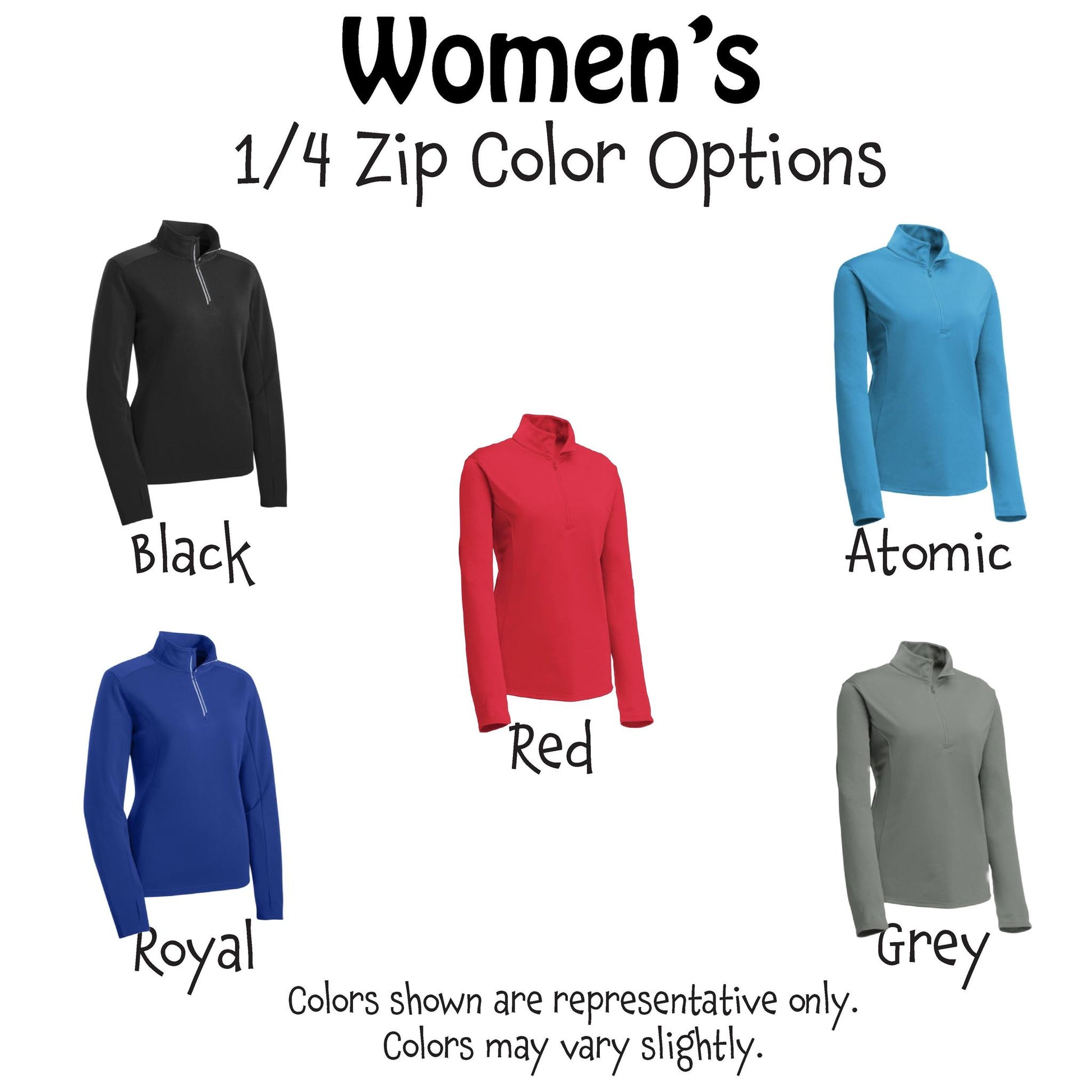 002 With Pickleballs (Colors Purple Rainbow Green) | Women's 1/4 Zip Pullover Athletic Shirt | 100% Polyester