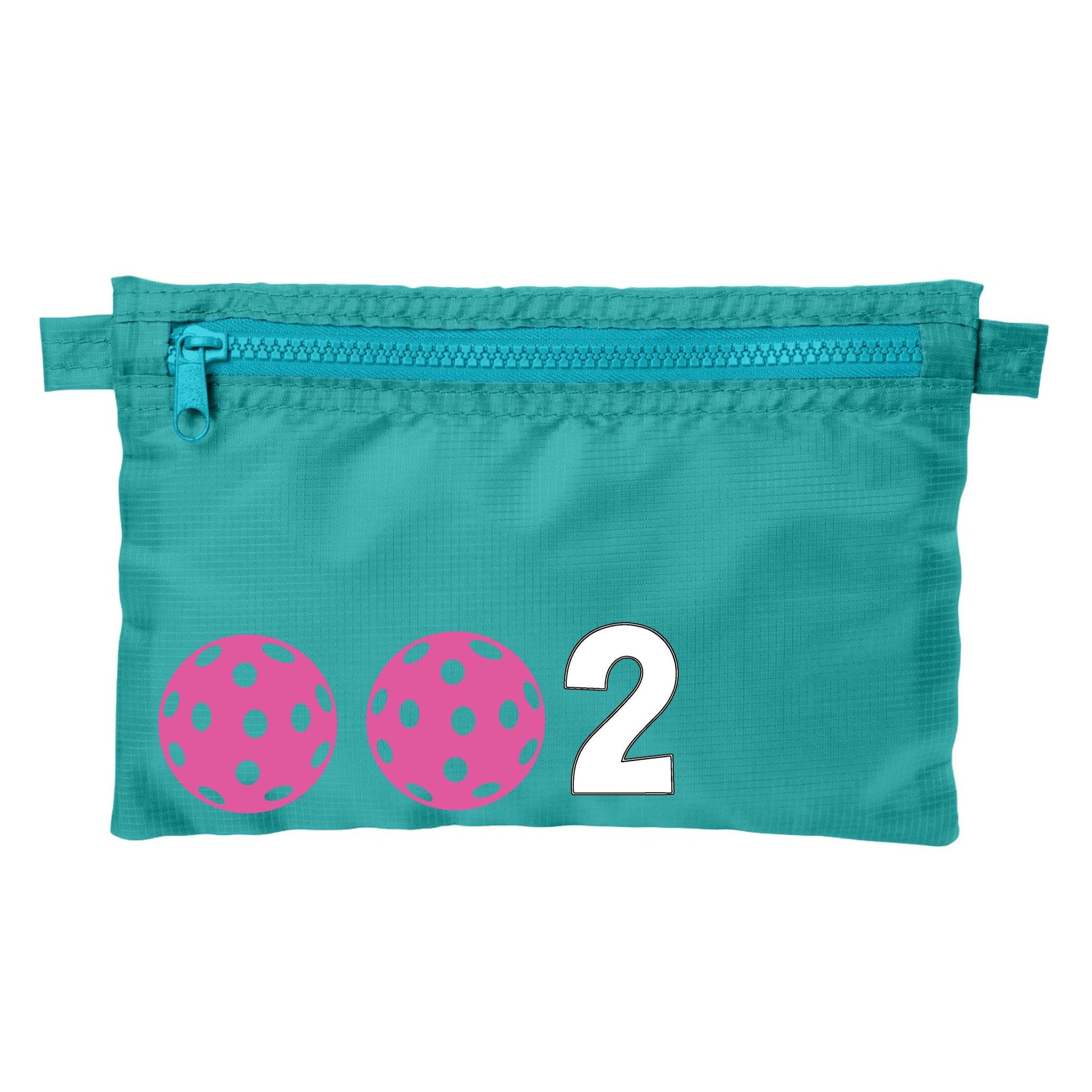 002 With Pickleballs (Customizable) | Pickleball Cosmetic Stash Pouch Bag | Small Size Court Stash Bag
