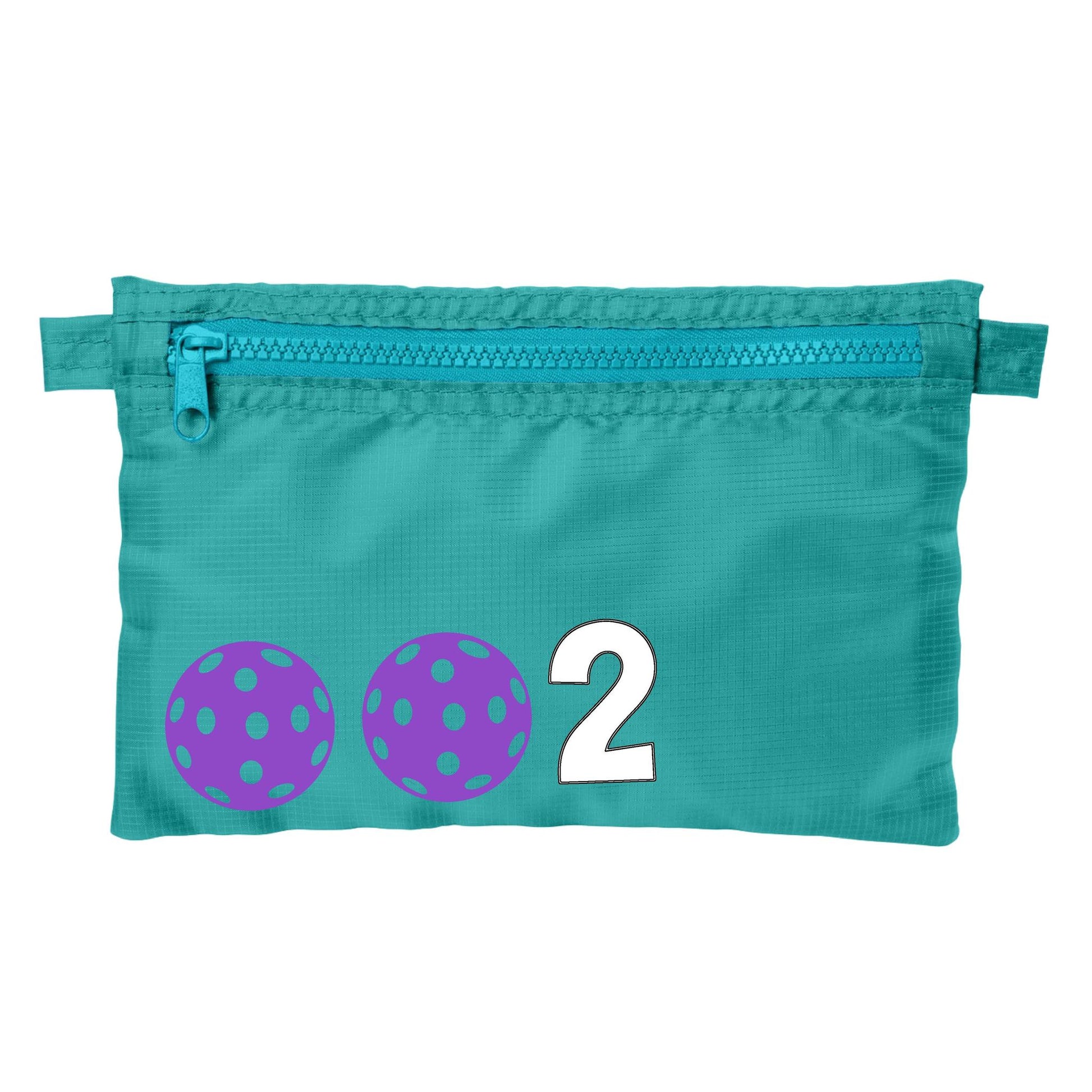002 With Pickleballs (Customizable) | Pickleball Cosmetic Stash Pouch Bag | Small Size Court Stash Bag