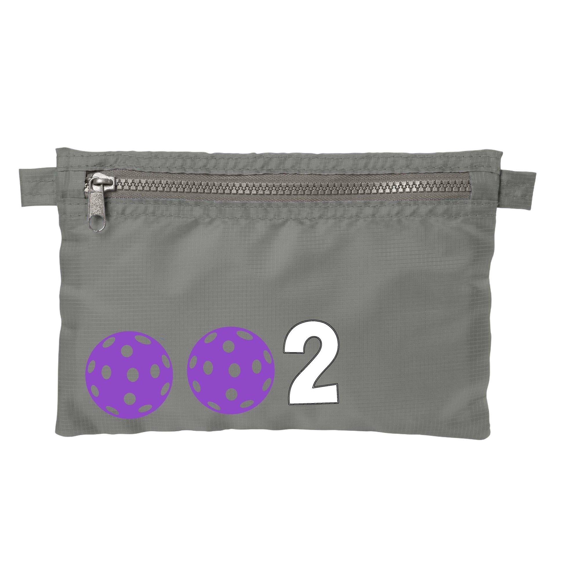 002 With Pickleballs (Customizable) | Pickleball Cosmetic Stash Pouch Bag | Small Size Court Stash Bag