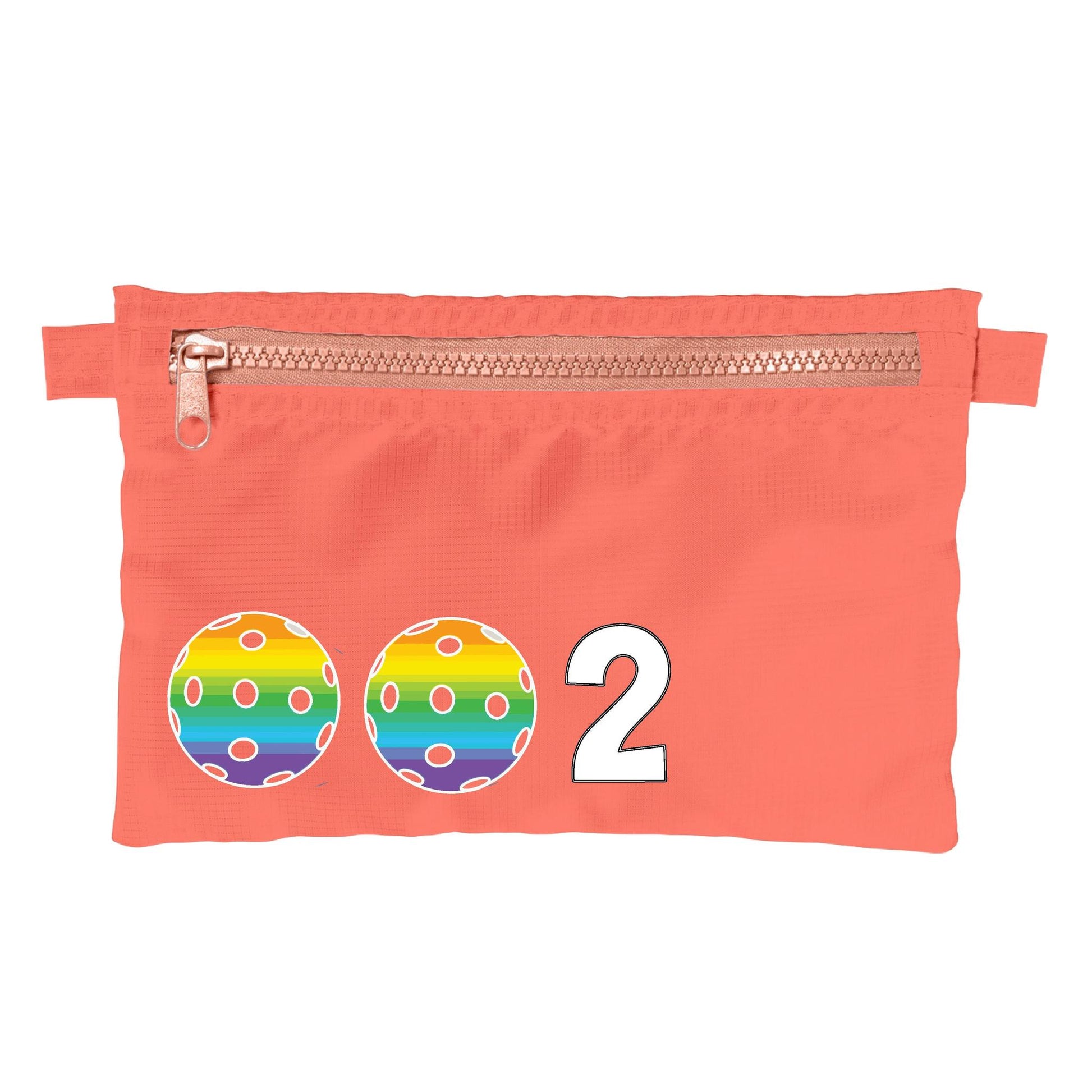 002 With Pickleballs (Customizable) | Pickleball Cosmetic Stash Pouch Bag | Small Size Court Stash Bag