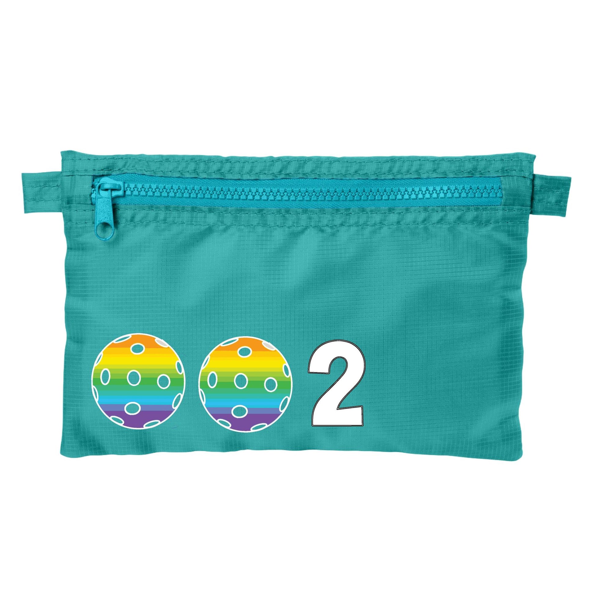 002 With Pickleballs (Customizable) | Pickleball Cosmetic Stash Pouch Bag | Small Size Court Stash Bag