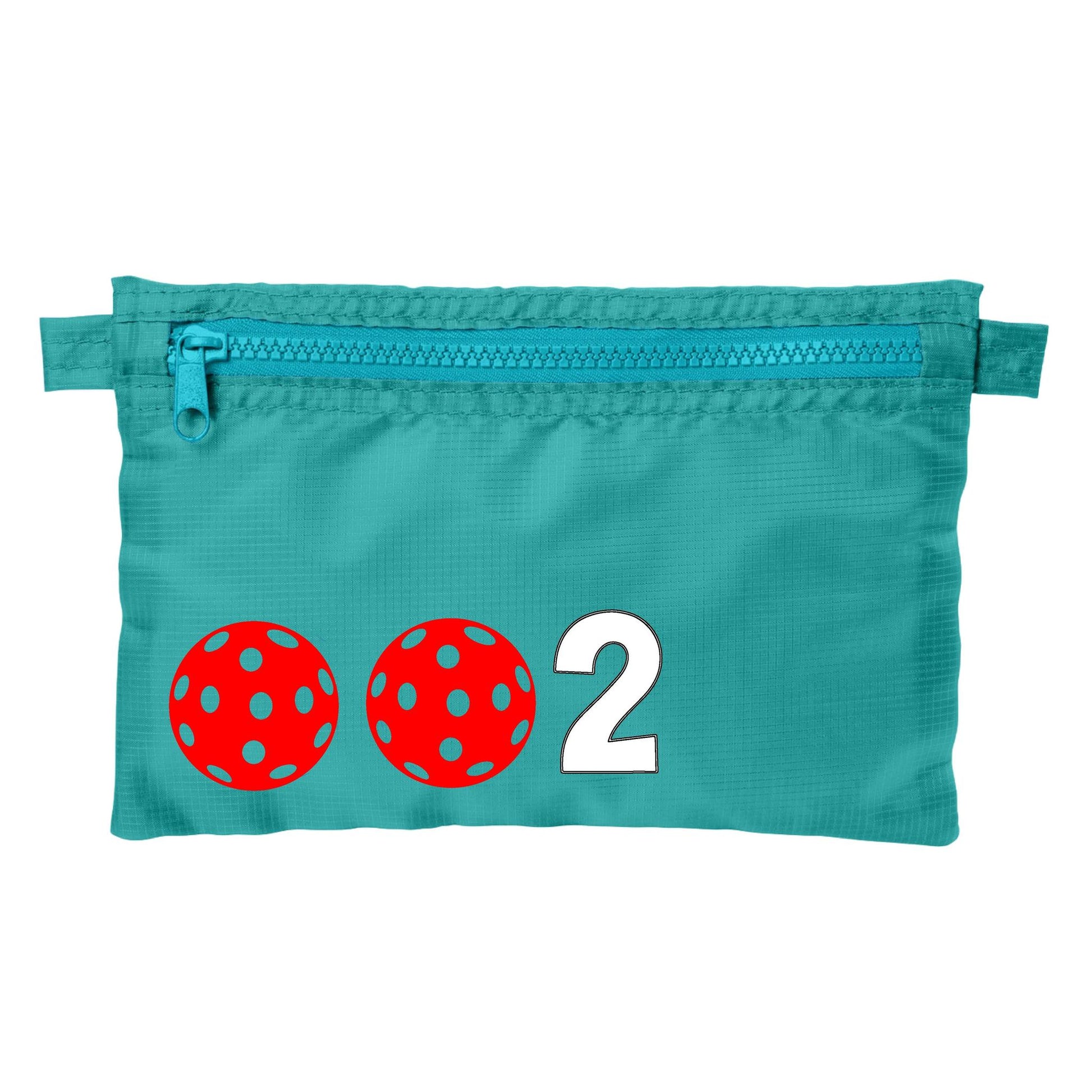 002 With Pickleballs (Customizable) | Pickleball Cosmetic Stash Pouch Bag | Small Size Court Stash Bag